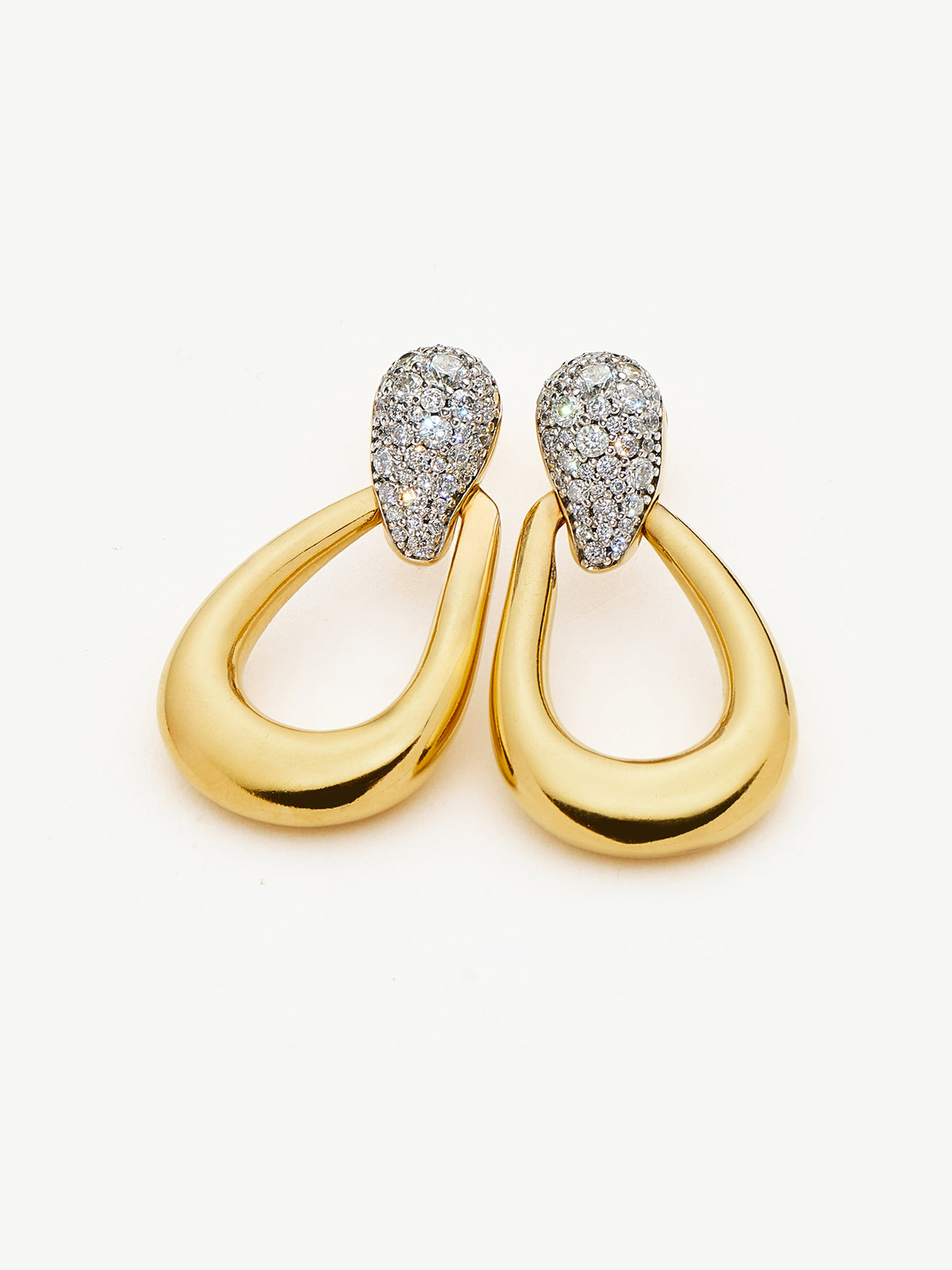 Molten Teardrop Pavé Statement Stud Earrings - 18KT Gold Plated
