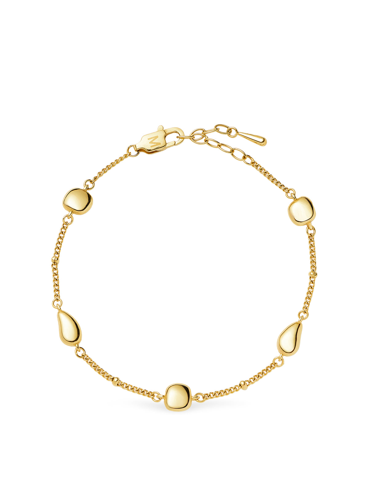 Molten Teardrop Multi-Charm Bracelet - 18KT Gold PVD Plated