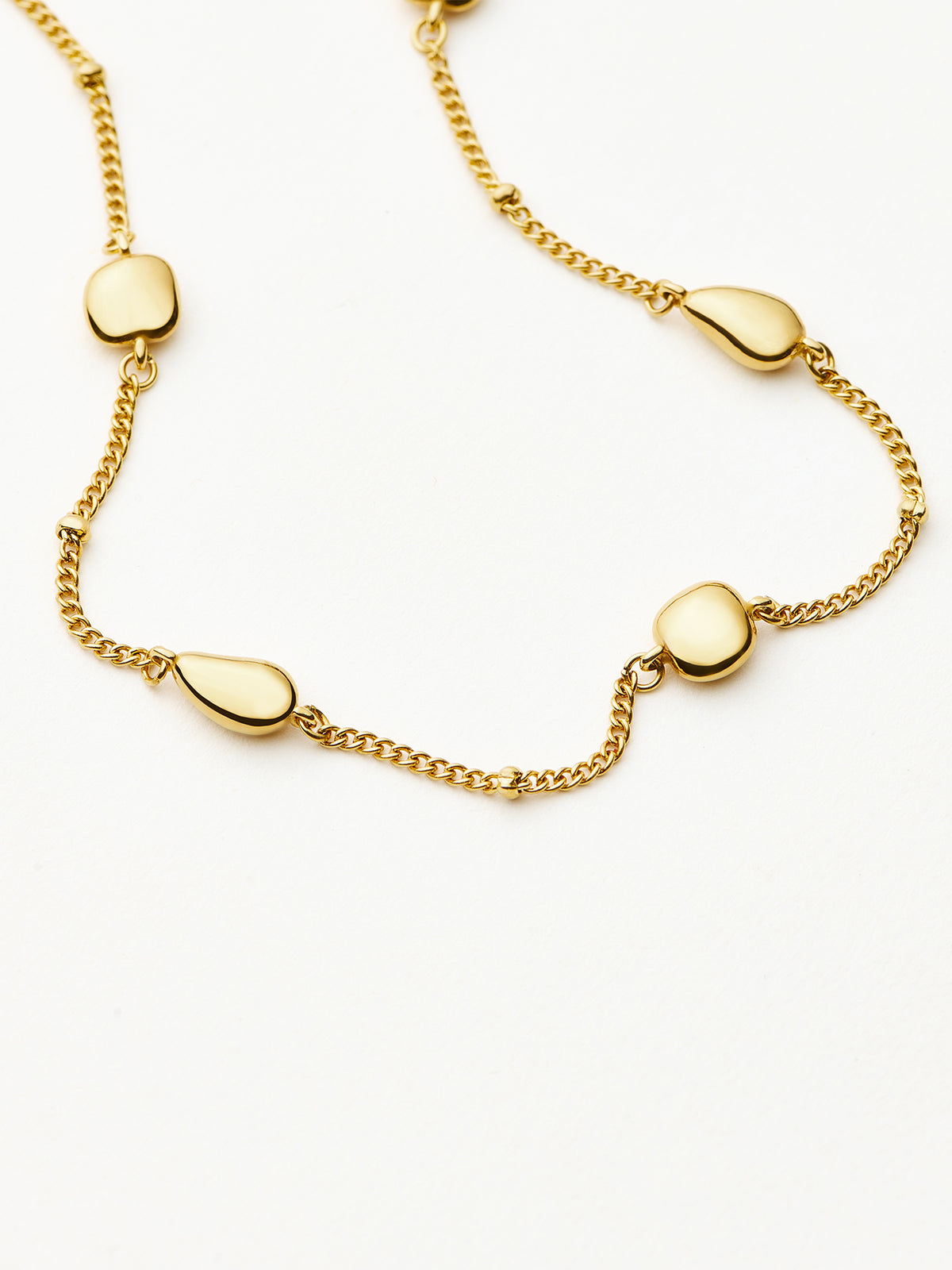 Molten Teardrop Multi-Charm Necklace - 18KT Gold PVD Plated