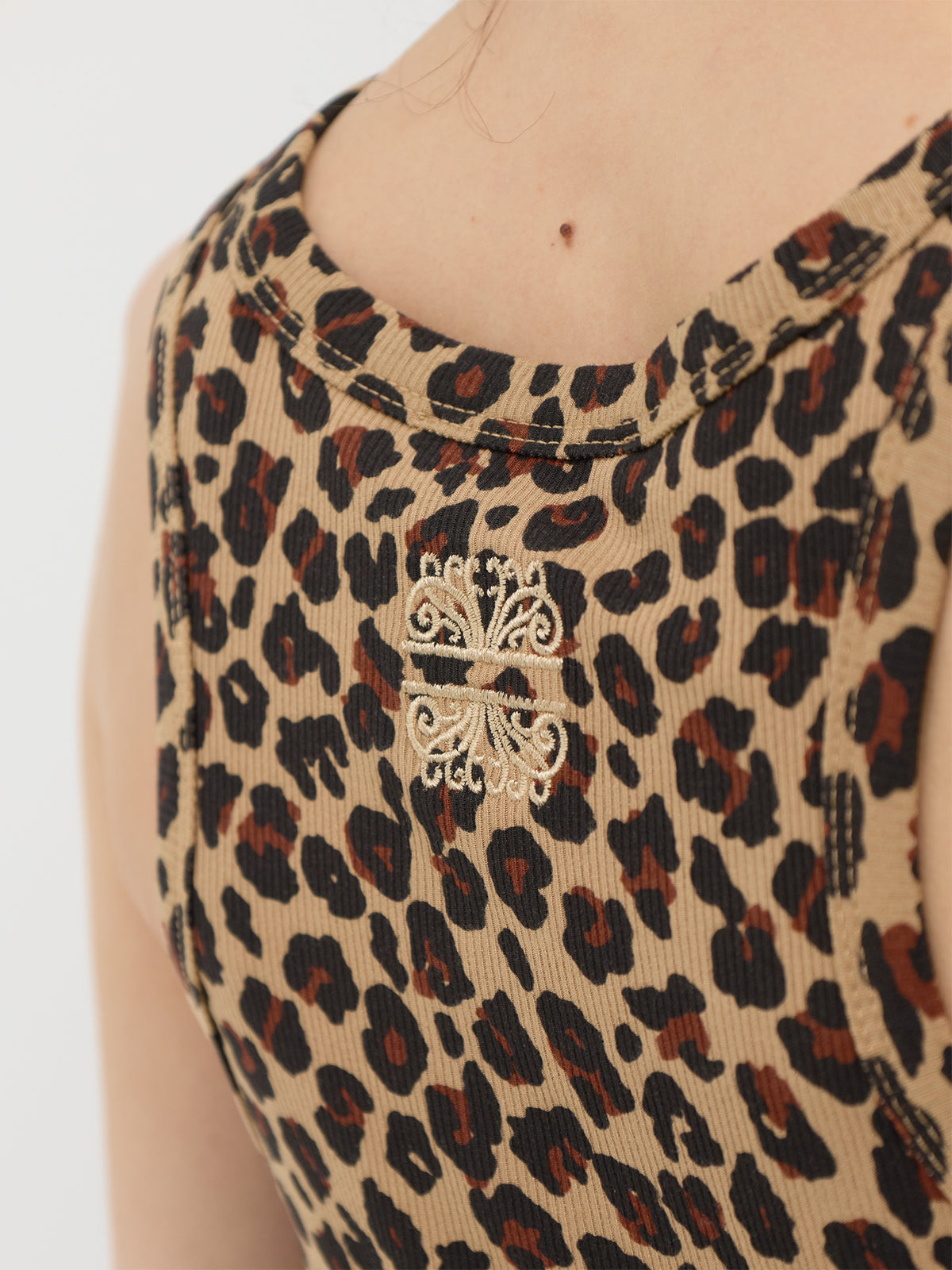 Leopard Scoop Neck Tank Top - Multi