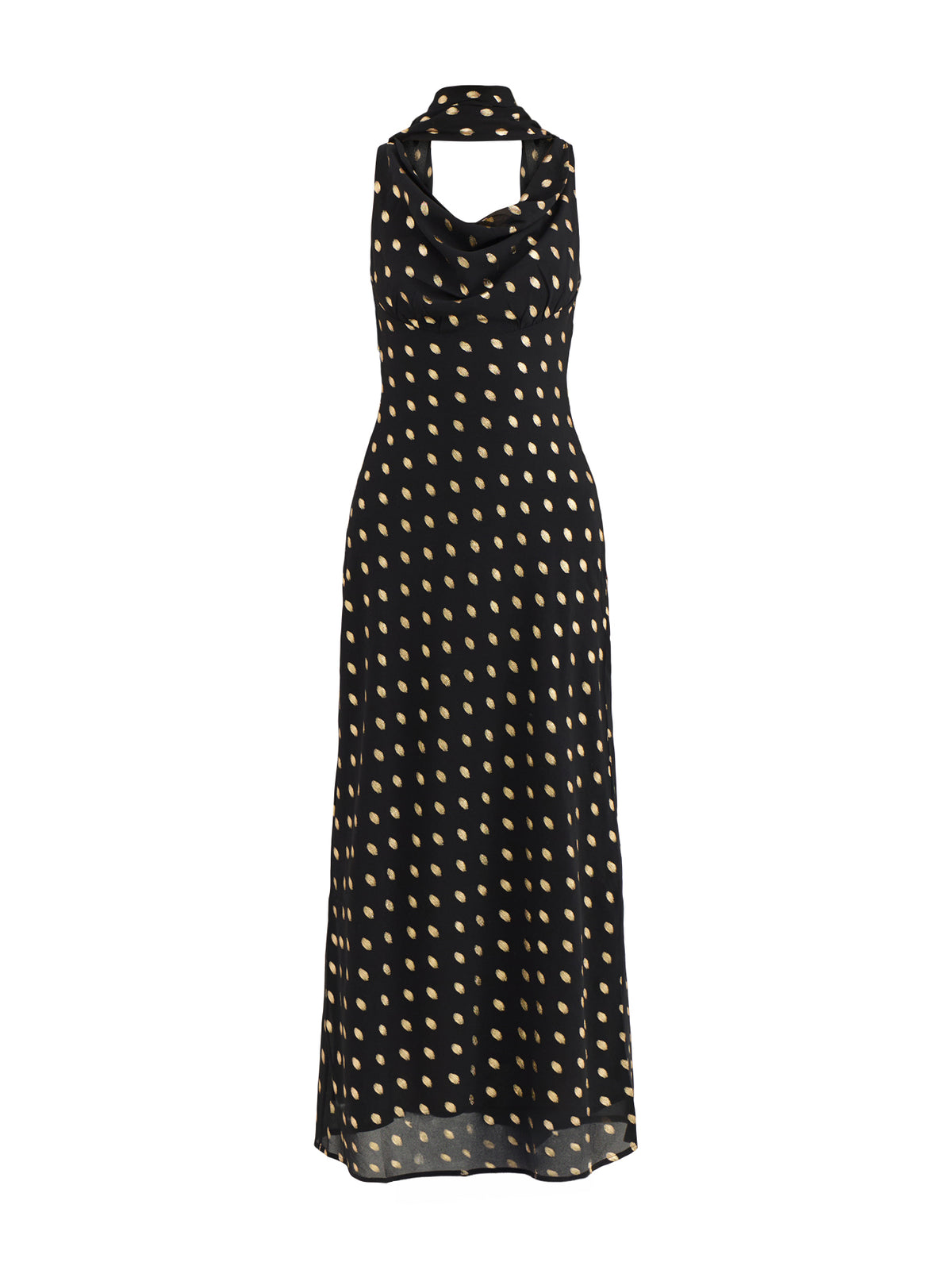 Sophie Gold Fleck Midi Dress - Black