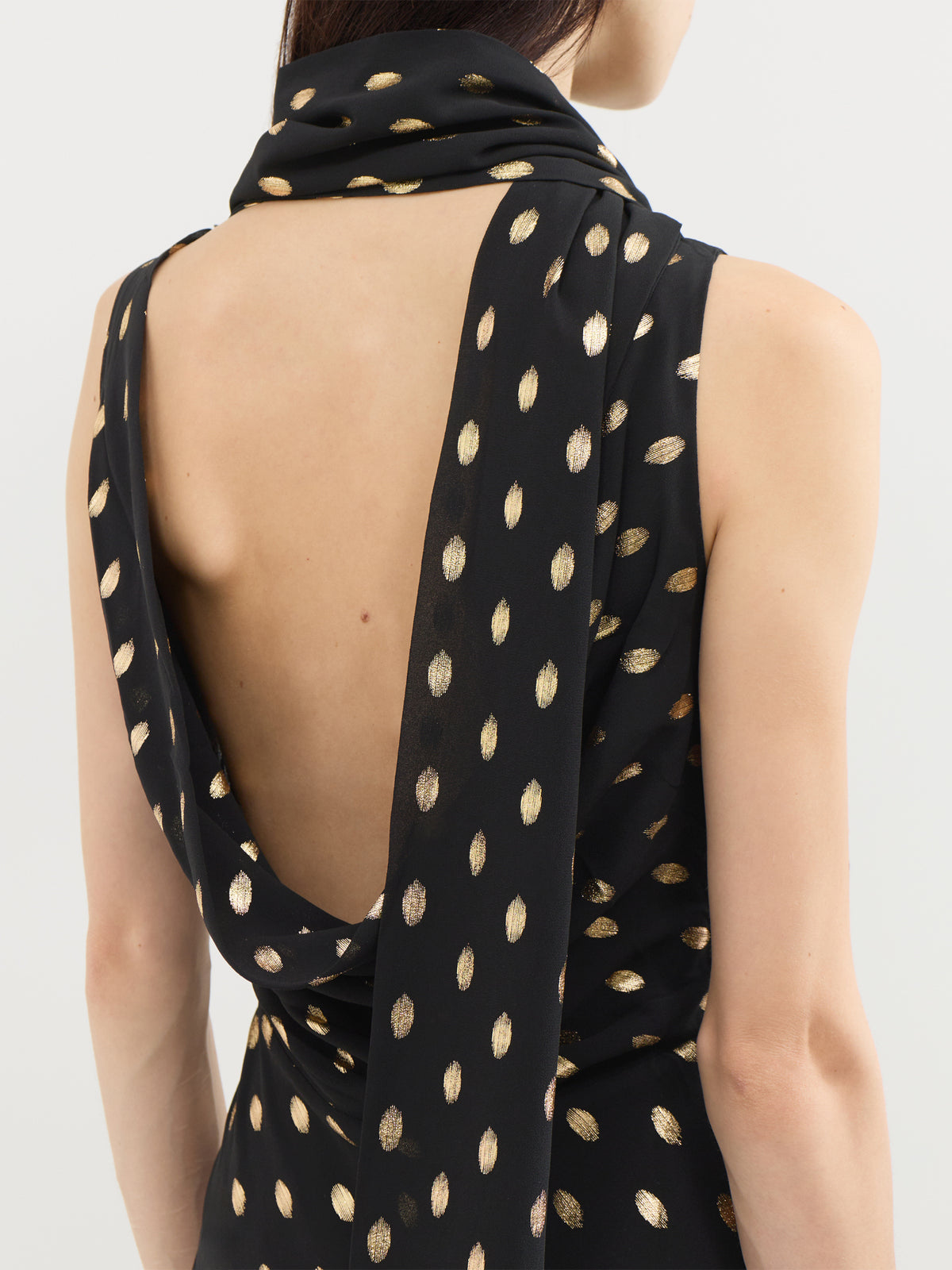 Sophie Gold Fleck Midi Dress - Black