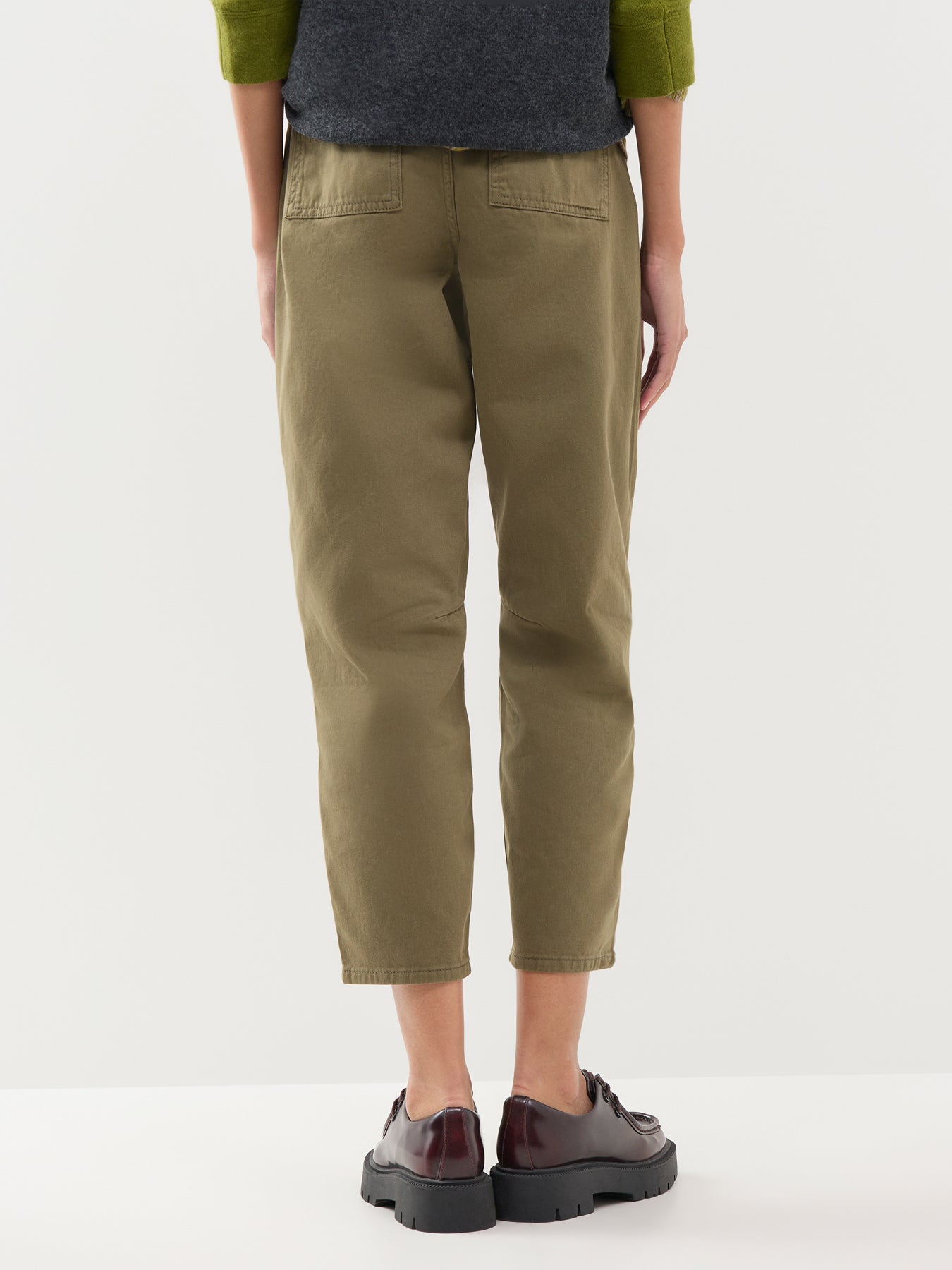 Cotton Thea Utility Trousers - Khaki Green