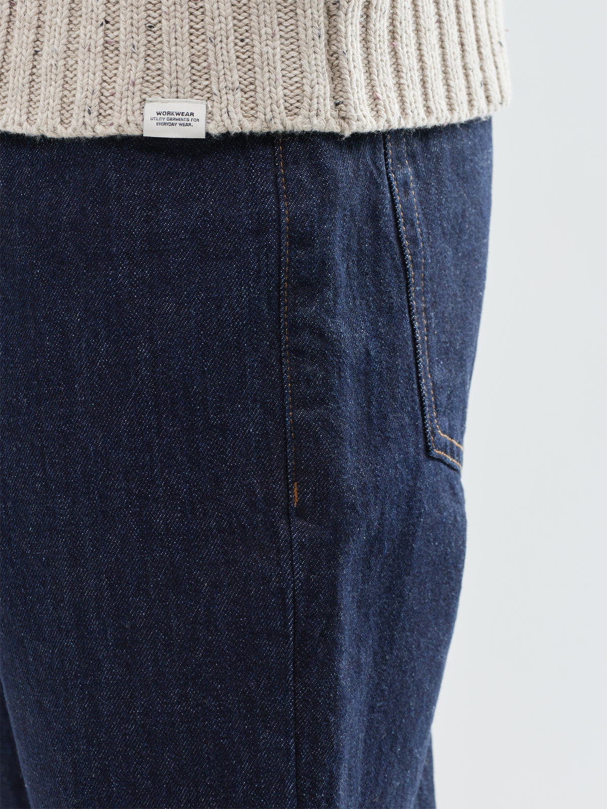 Edge Straight-Leg Organic Cotton Blend Jeans - Dark Blue Denim
