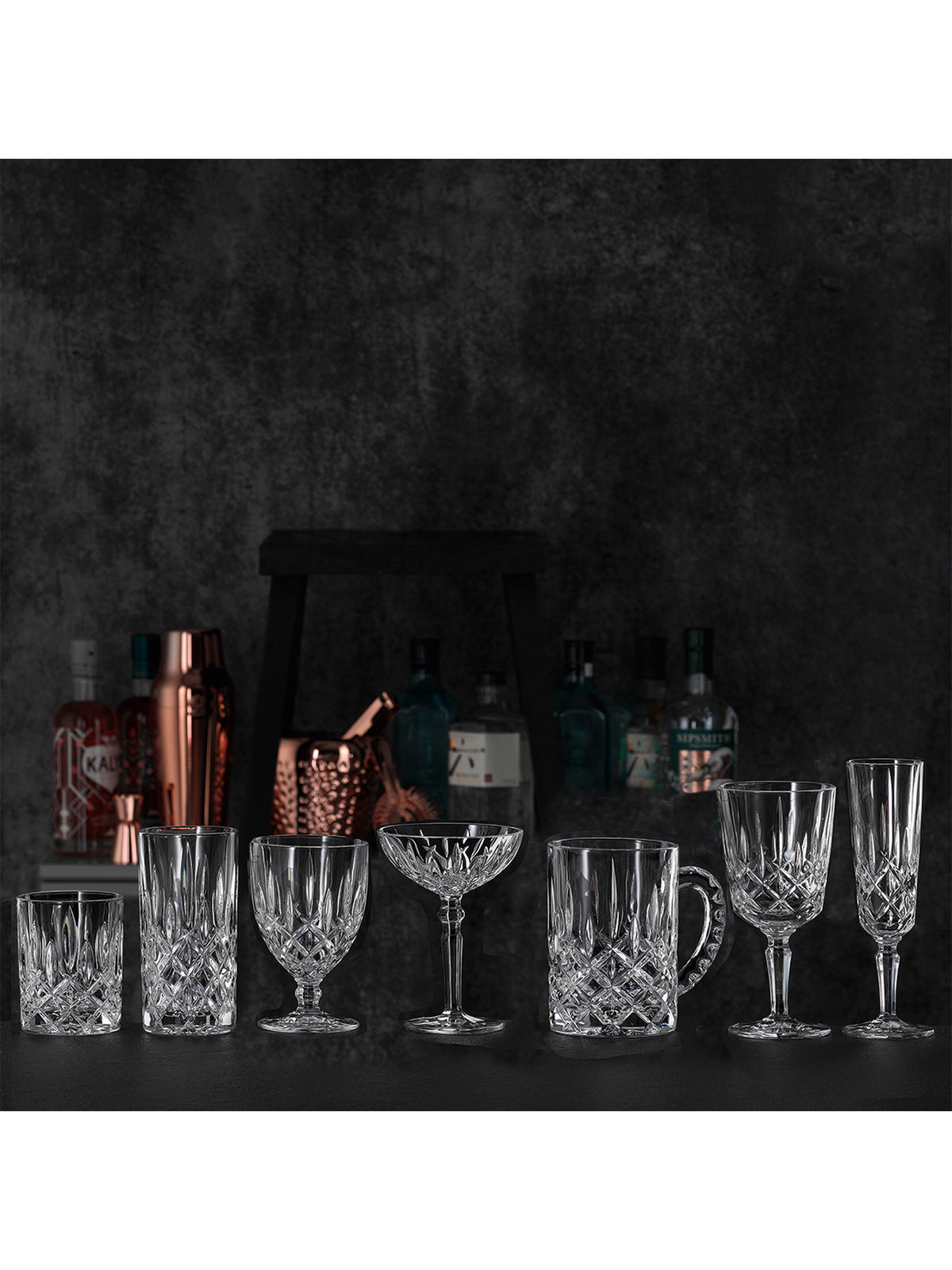 Glass Cocktail & Wine Glasses Set Of 4