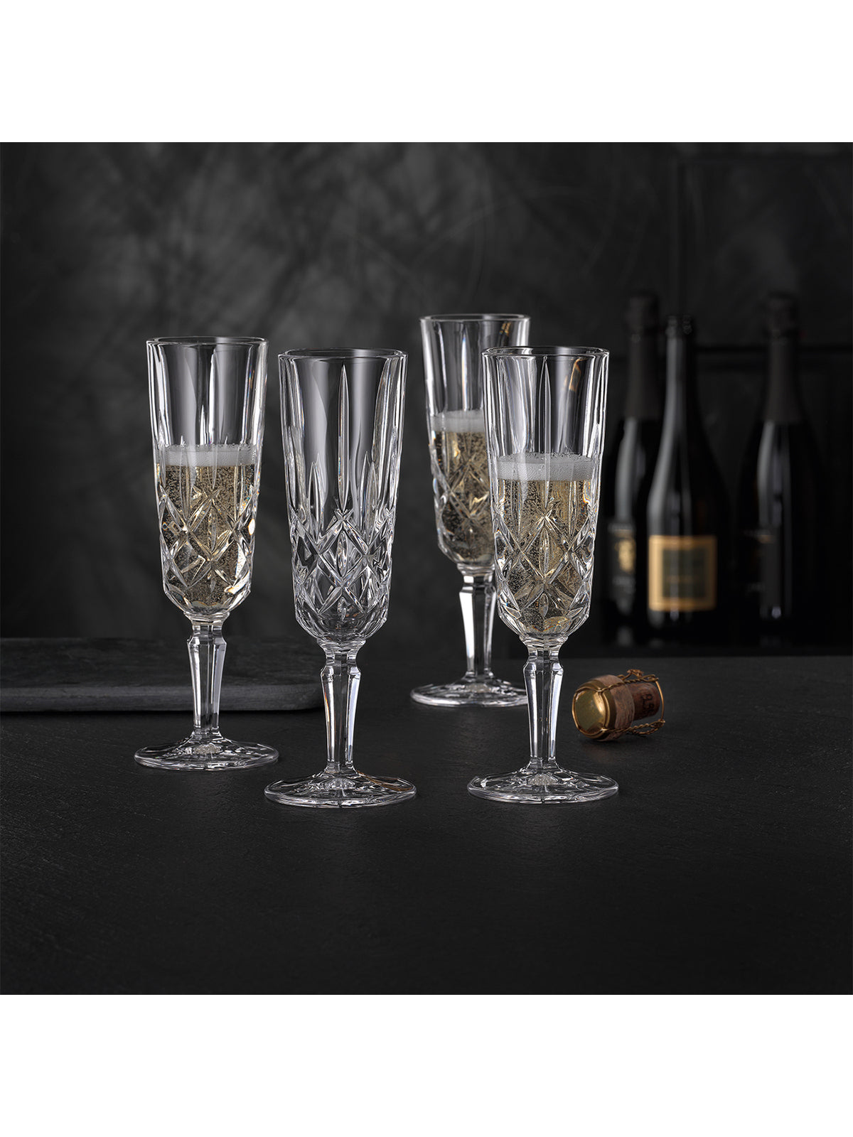 Glass Champagne Flutes Set Of 4