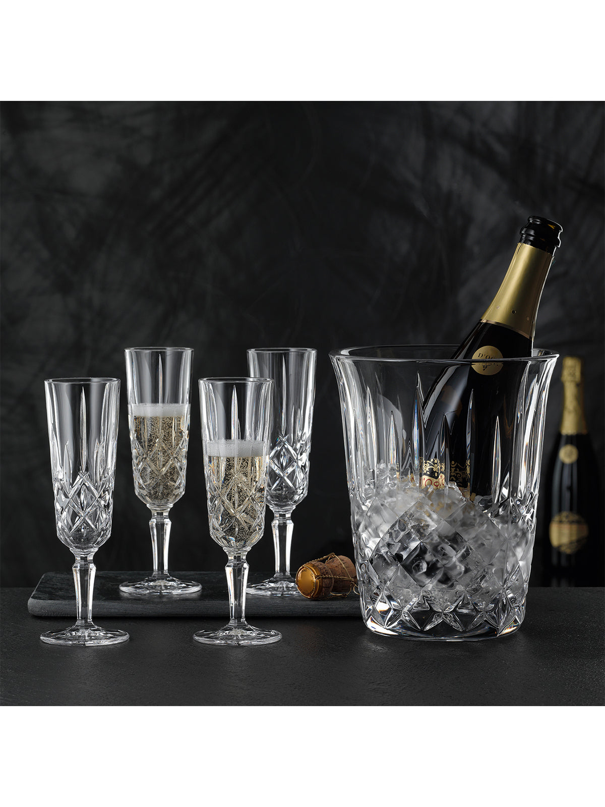 Glass Champagne Flutes Set Of 4