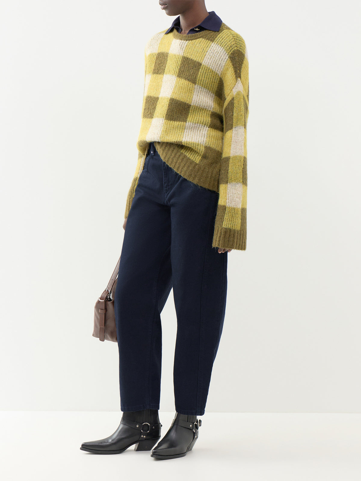 Lulu Loose Check Knitted Jumper