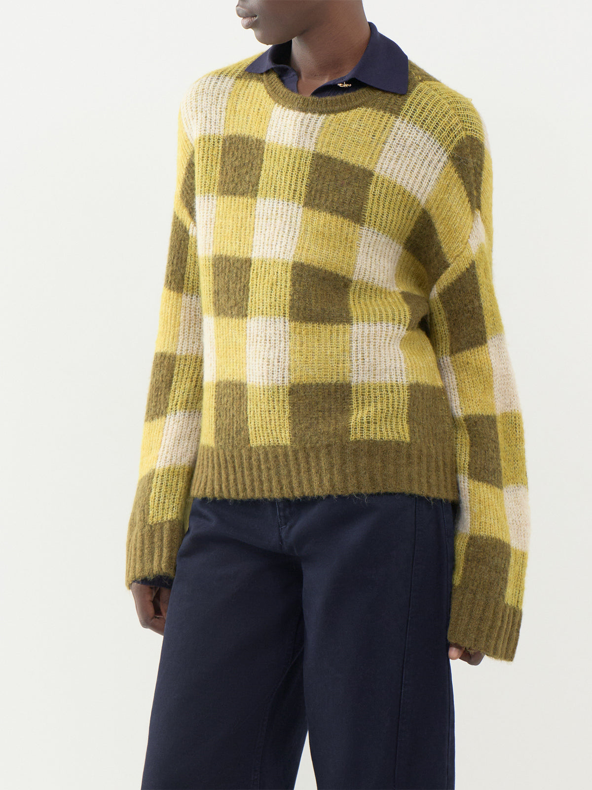 Lulu Loose Check Knitted Jumper