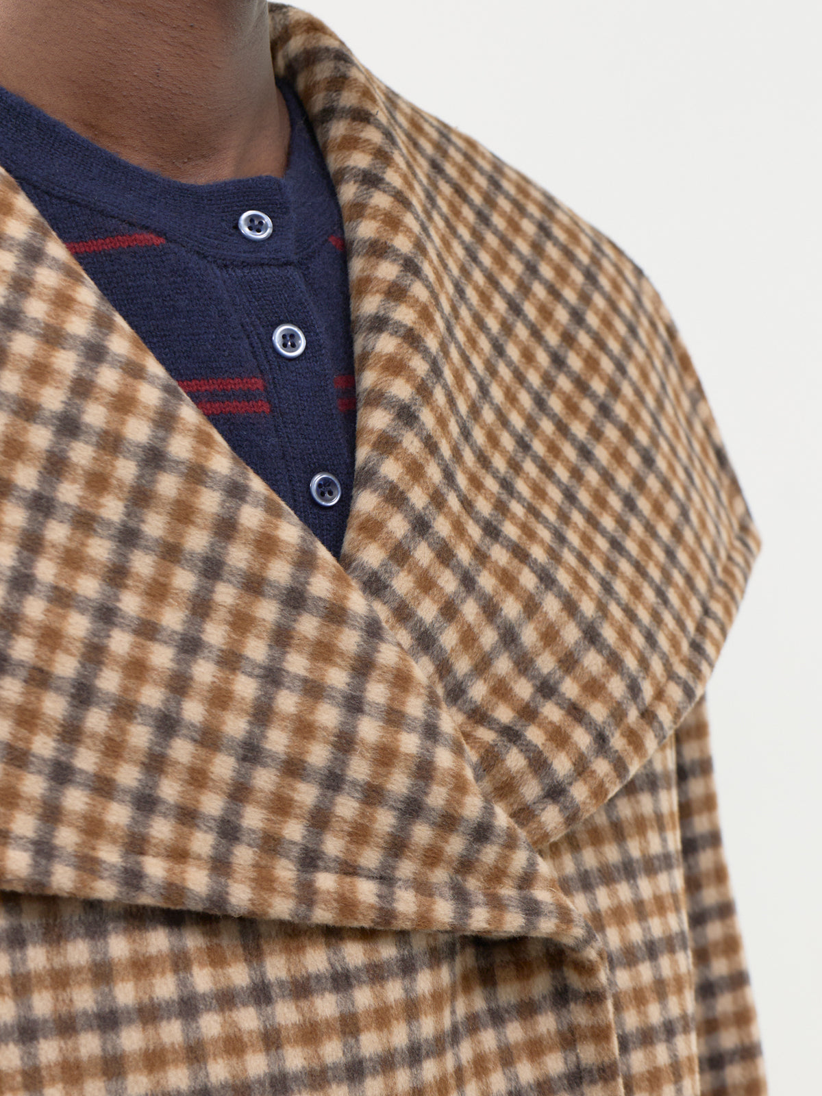 Carolyn Check Wool-Blend Coat