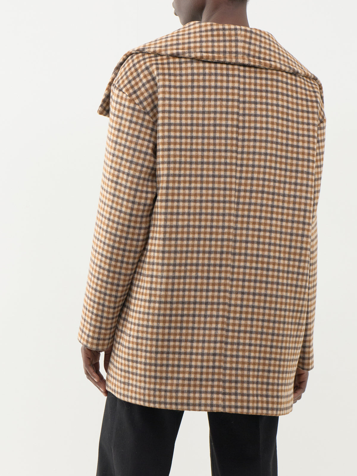 Carolyn Check Wool-Blend Coat