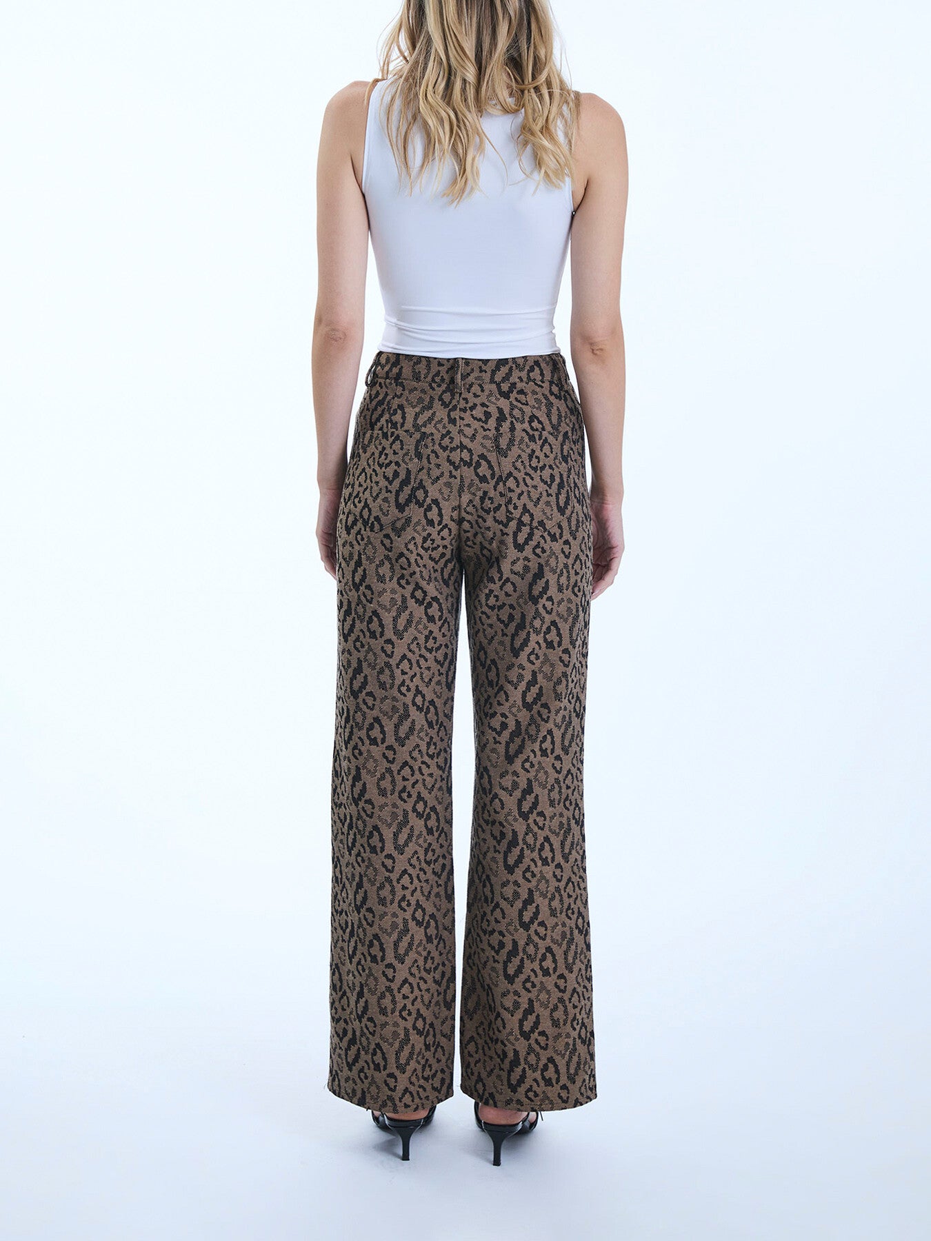 Leopard Print Detail Trousers
