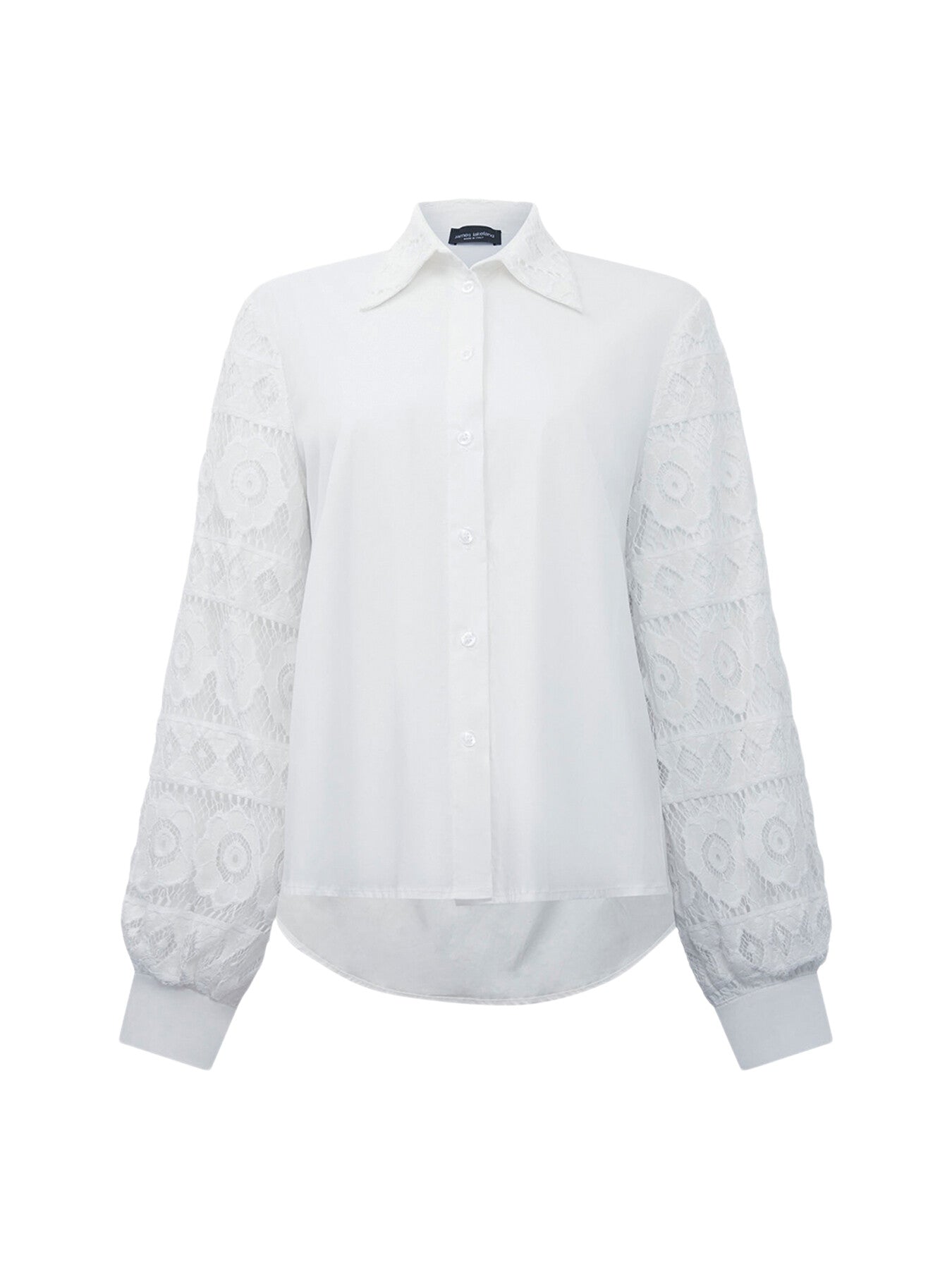 Crochet Sleeves Shirt White