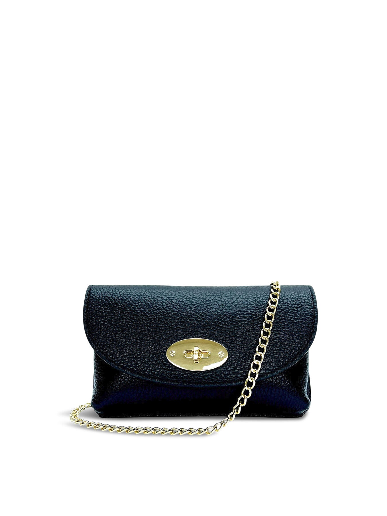 The Mila Black Leather Phone Bag