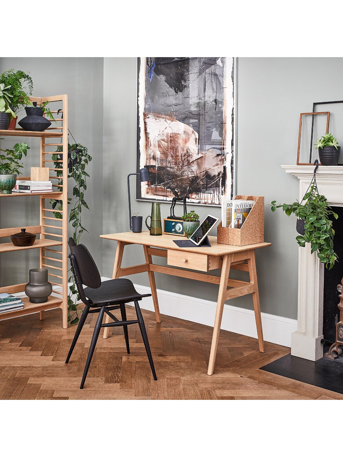 Neutral Ballatta Neutral Oak Wood Desk