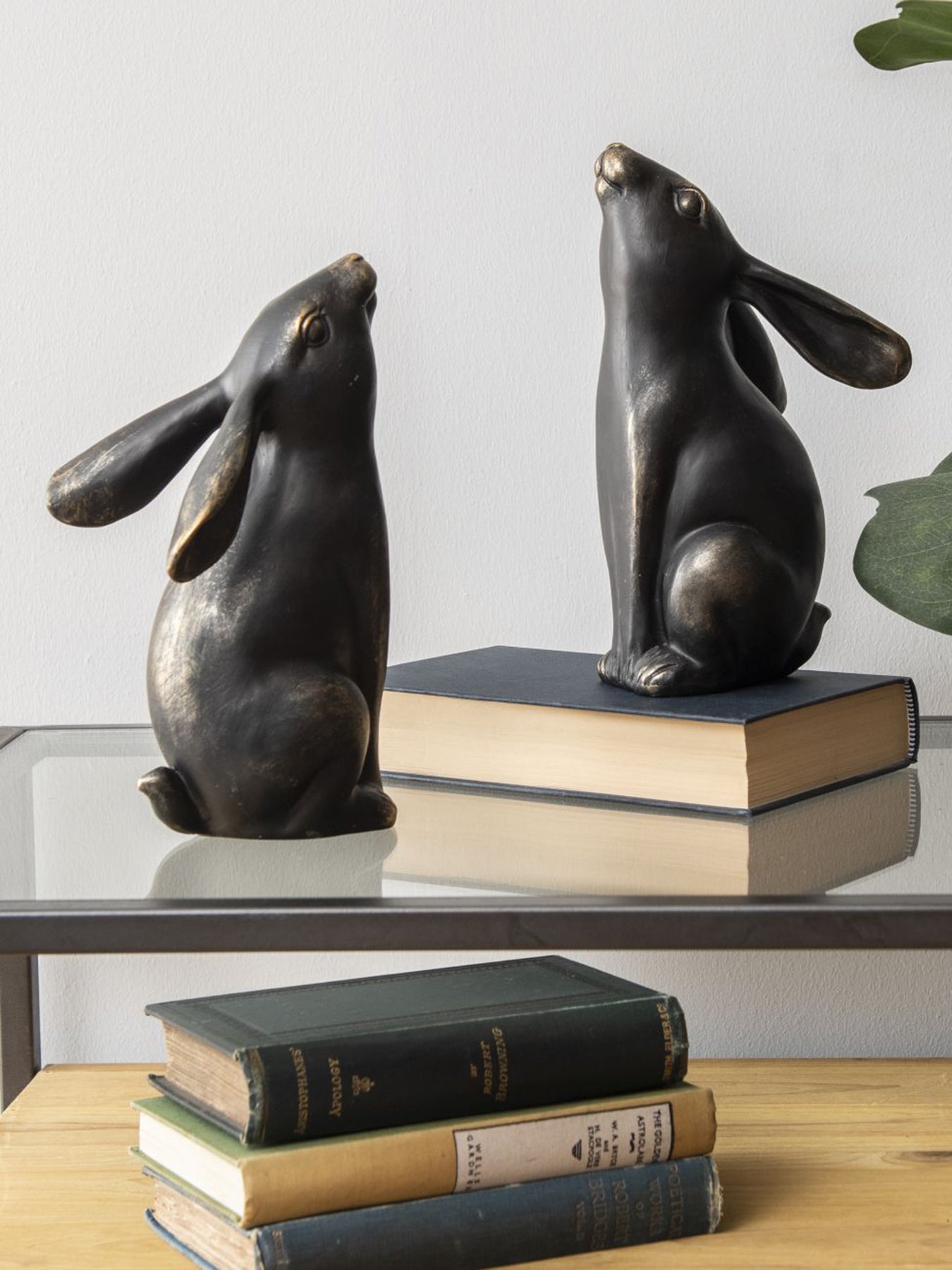 Bronze Hare Pair Sculpture