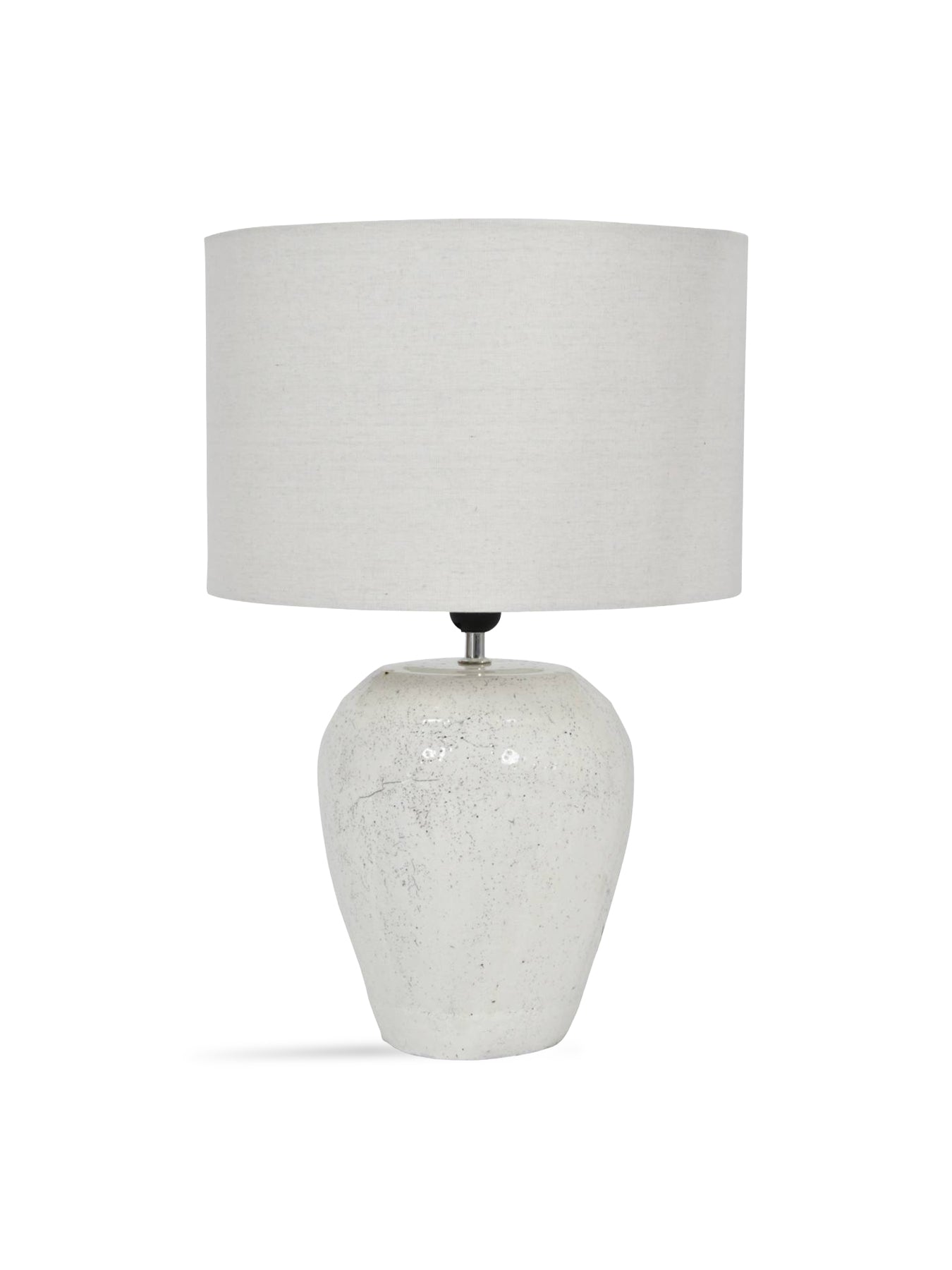 White Speckle Terracotta Table Lamp with Shade