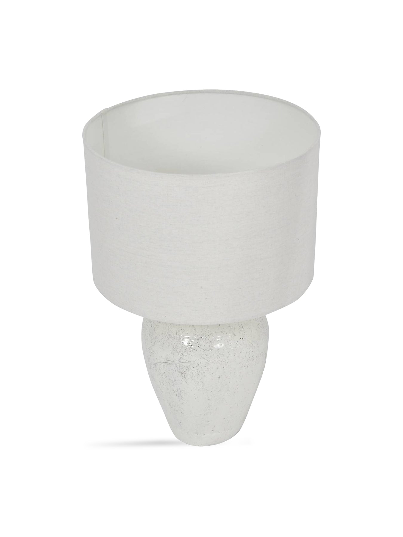 White Speckle Terracotta Table Lamp with Shade