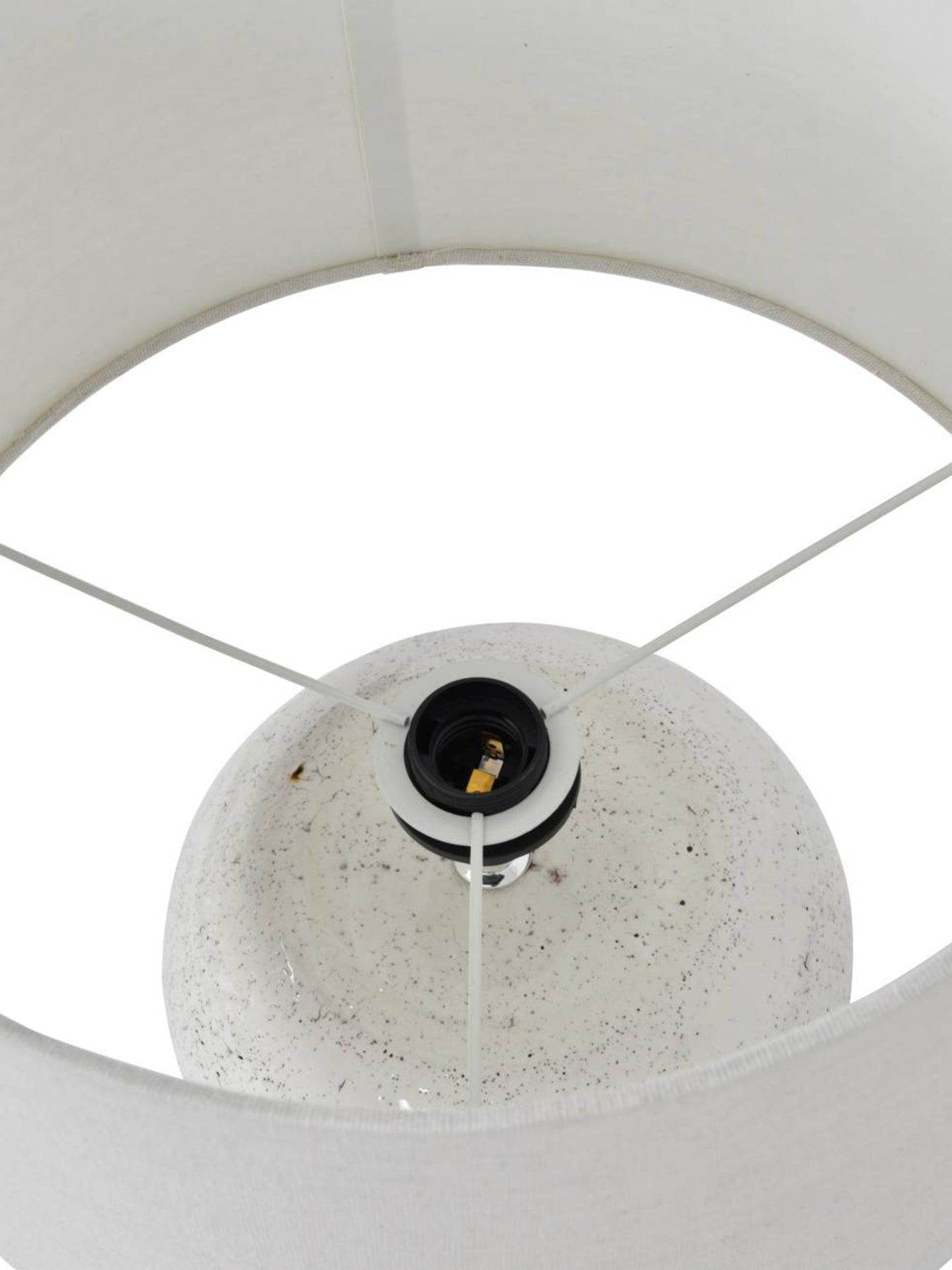 White Speckle Terracotta Table Lamp with Shade