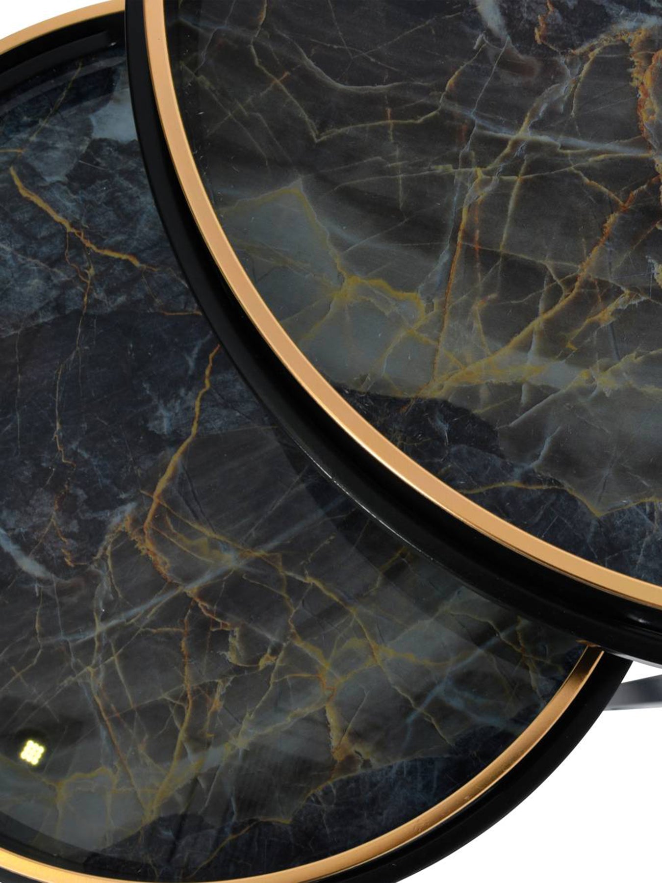 Vesuvius Black and Gold Nesting Tables Set of Two