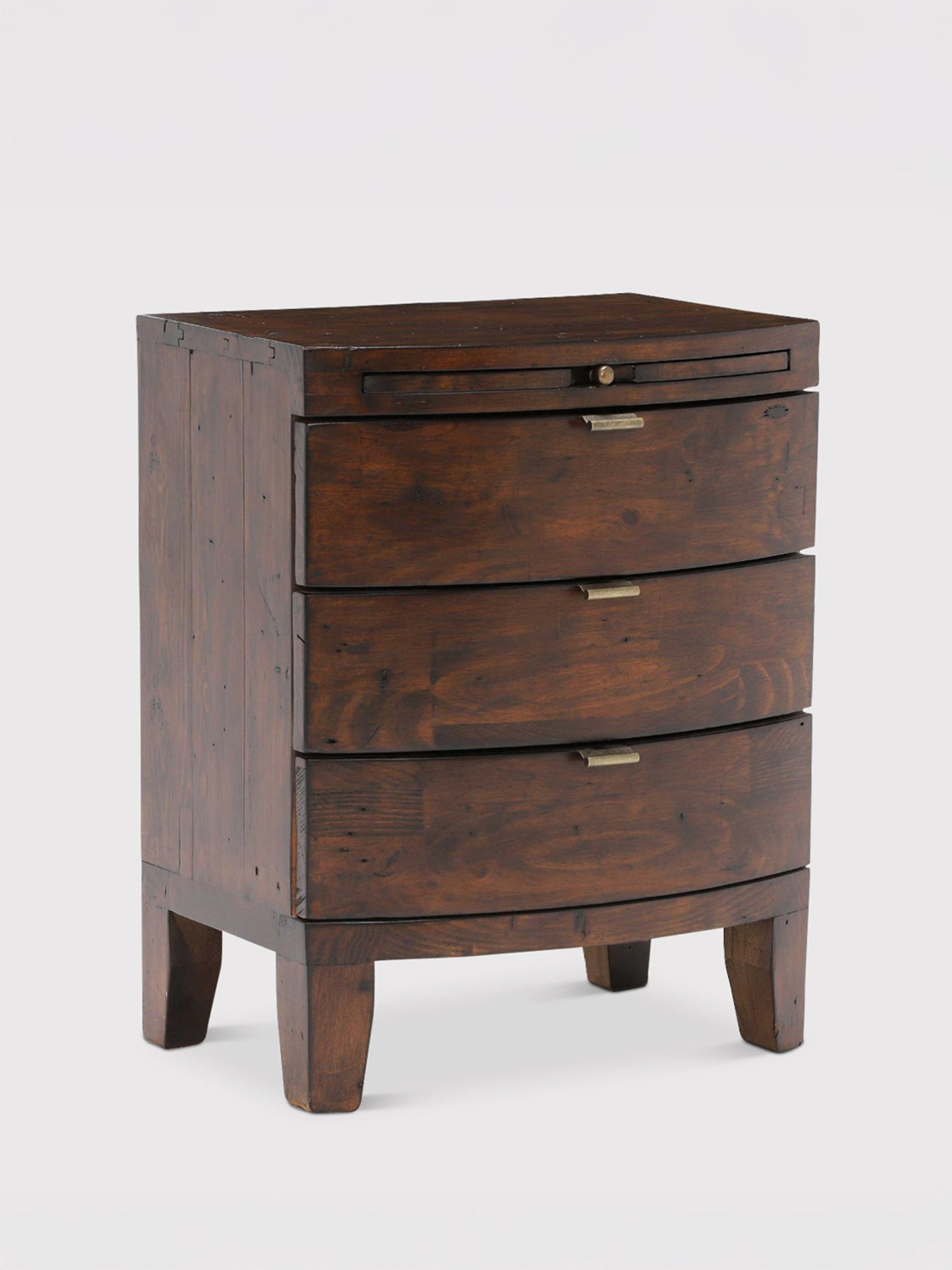 Navajos Reclaimed Wood 3 Drawer Wide Bedside Chest of Drawers