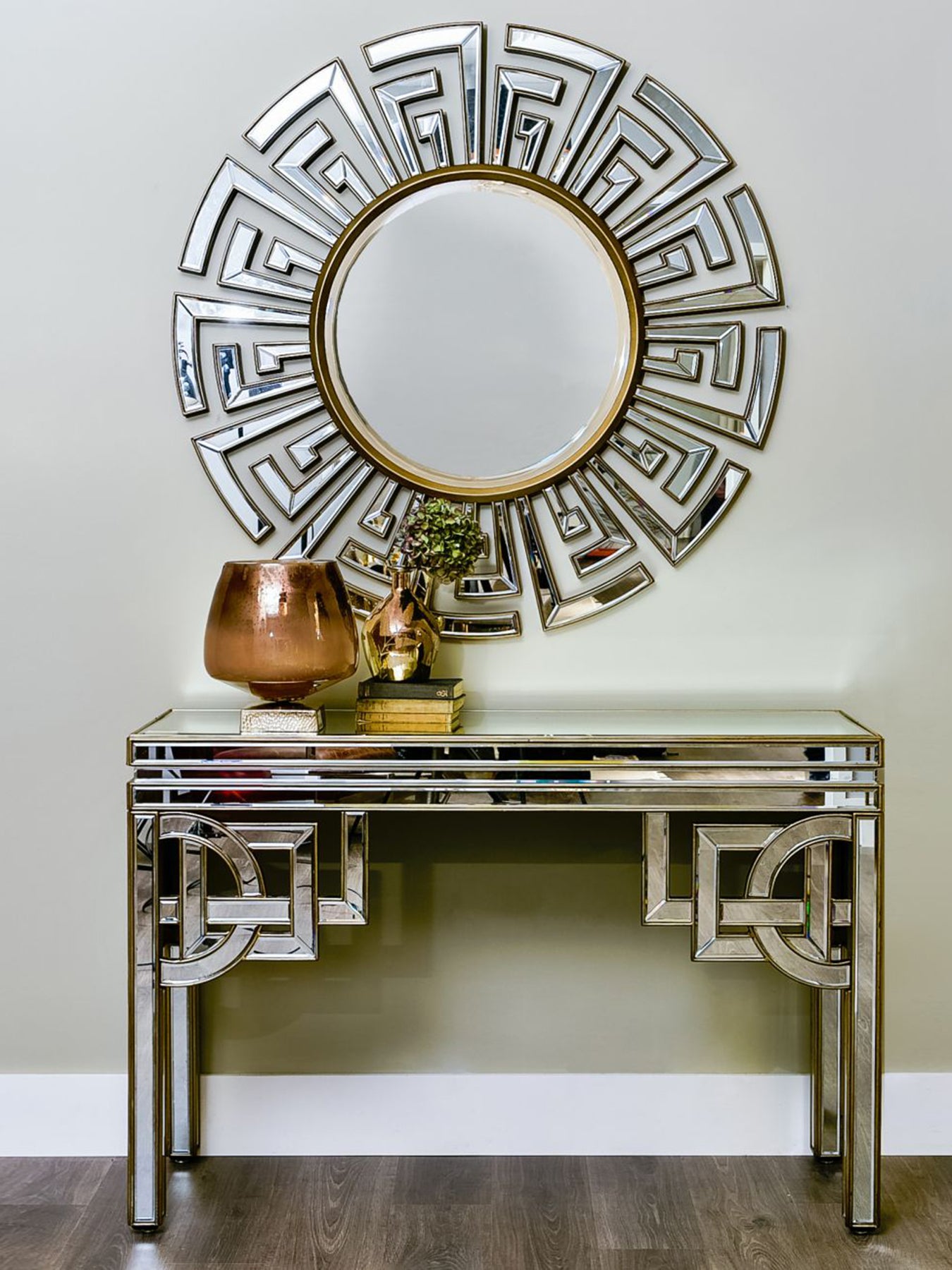 Claridge Deco Round Mirror Gold