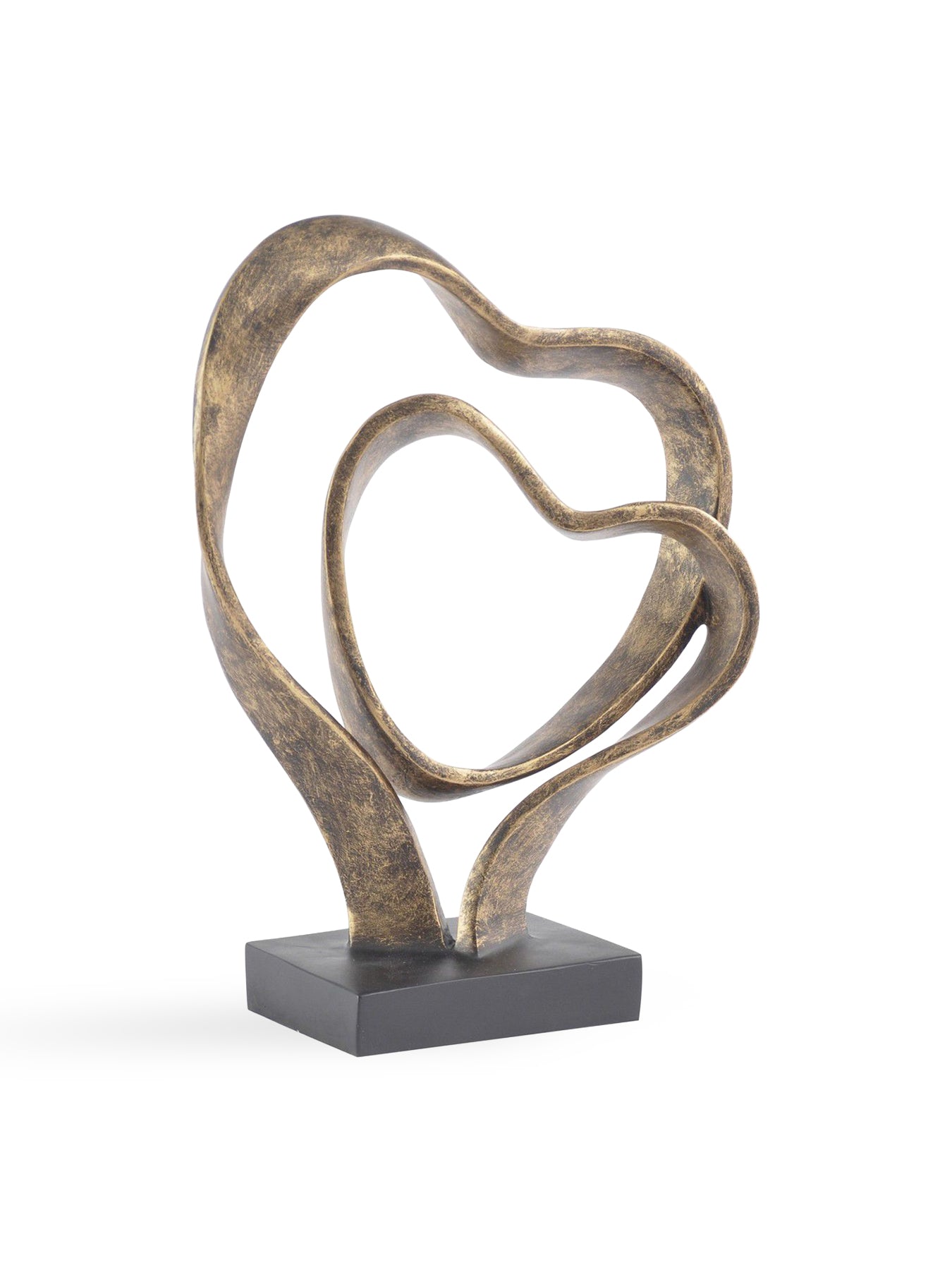 Double Heart Sculpture Bronze