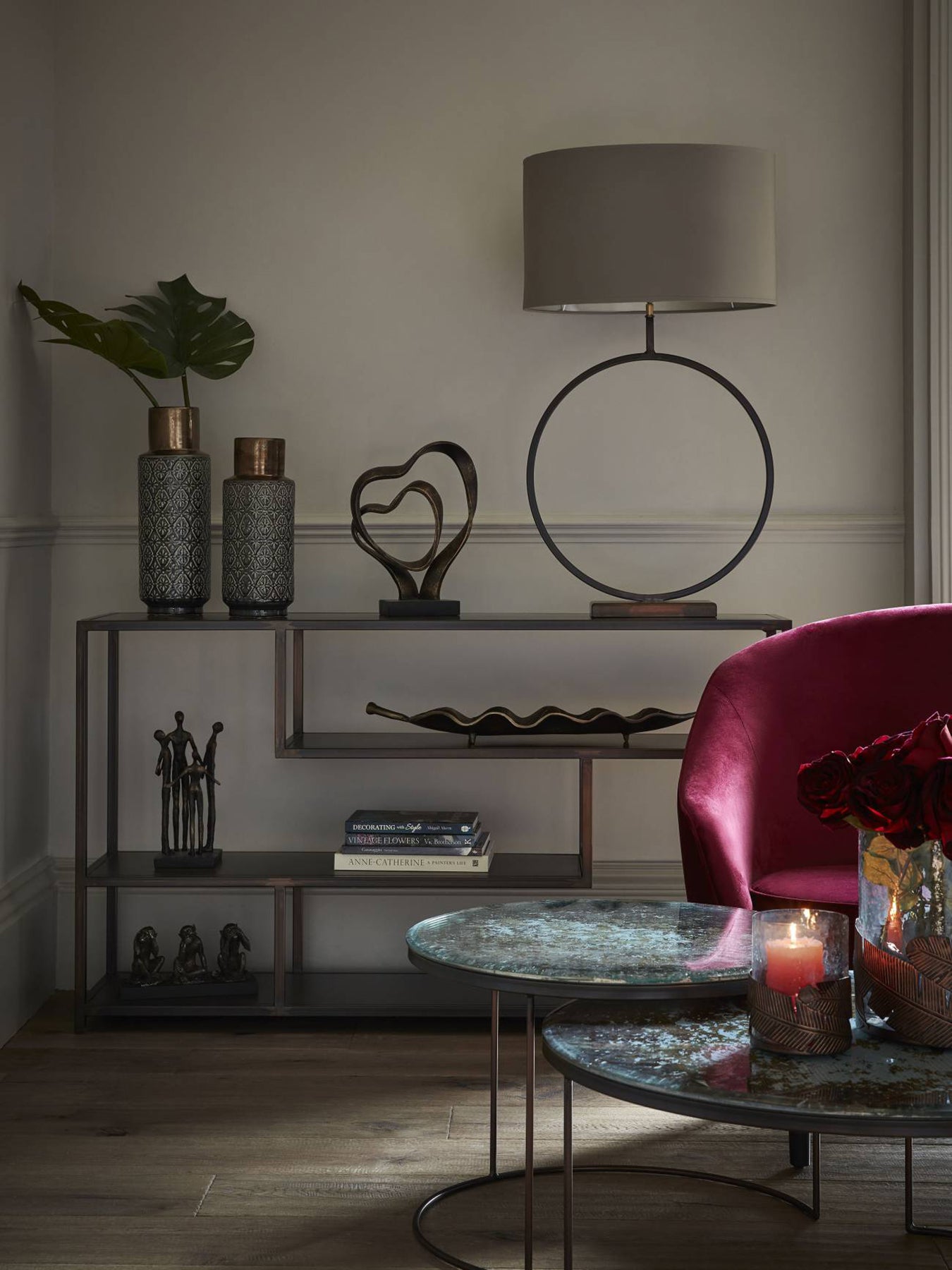 Double Heart Sculpture Bronze