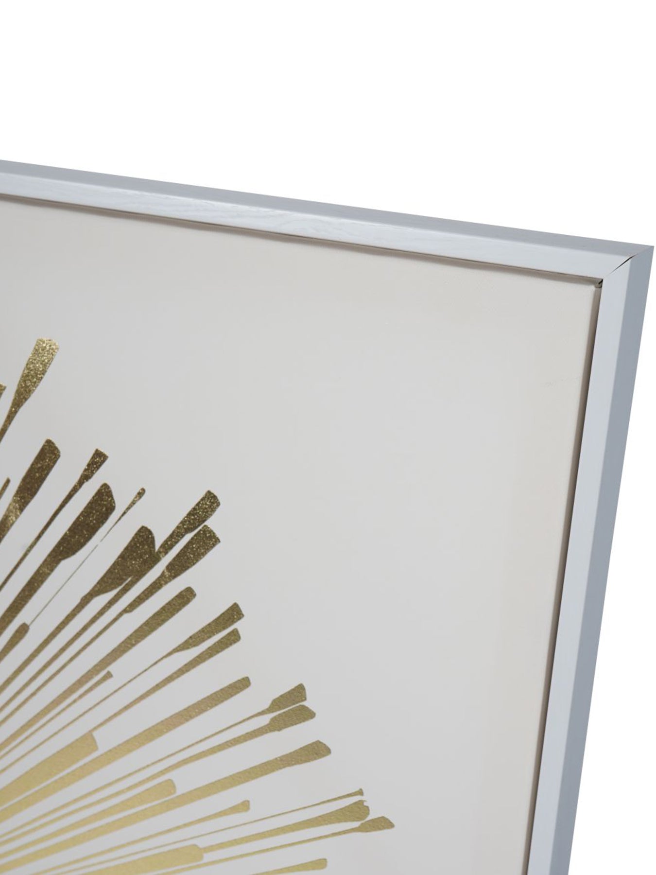Golden Foiled Sunburst Framed Canvas 100x100cm