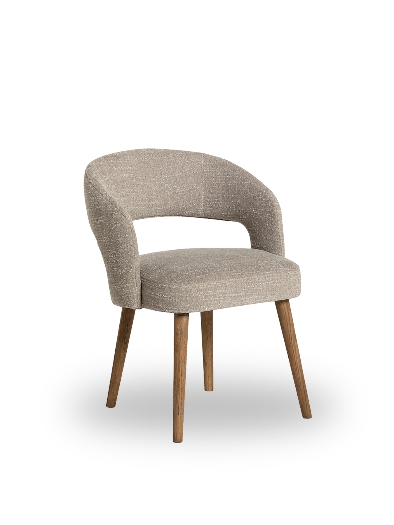 Brown Alden Neutral Fabric Dining Chair