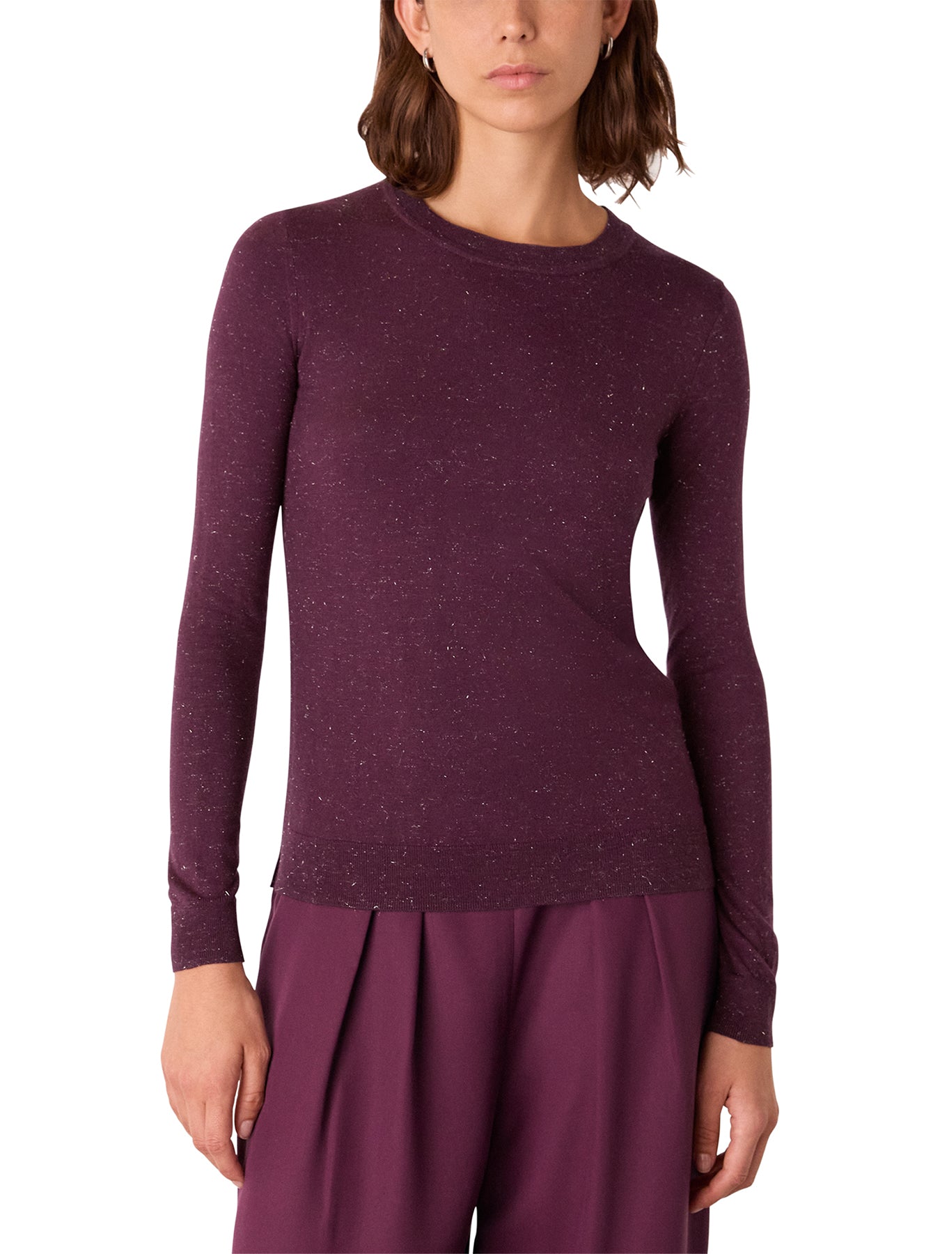 Sparkle Crew Neck Jumper Burgundy