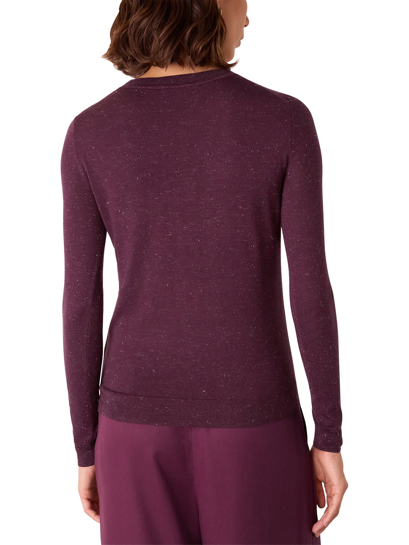 Sparkle Crew Neck Jumper Burgundy