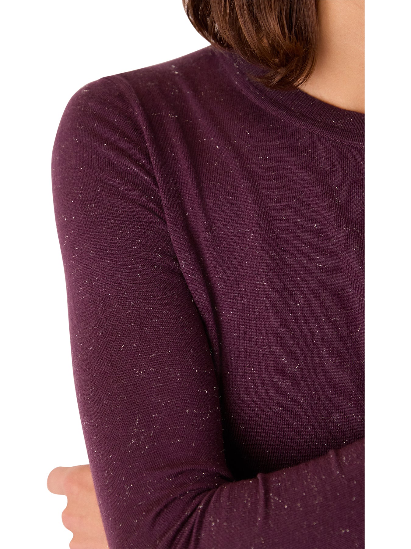 Sparkle Crew Neck Jumper Burgundy