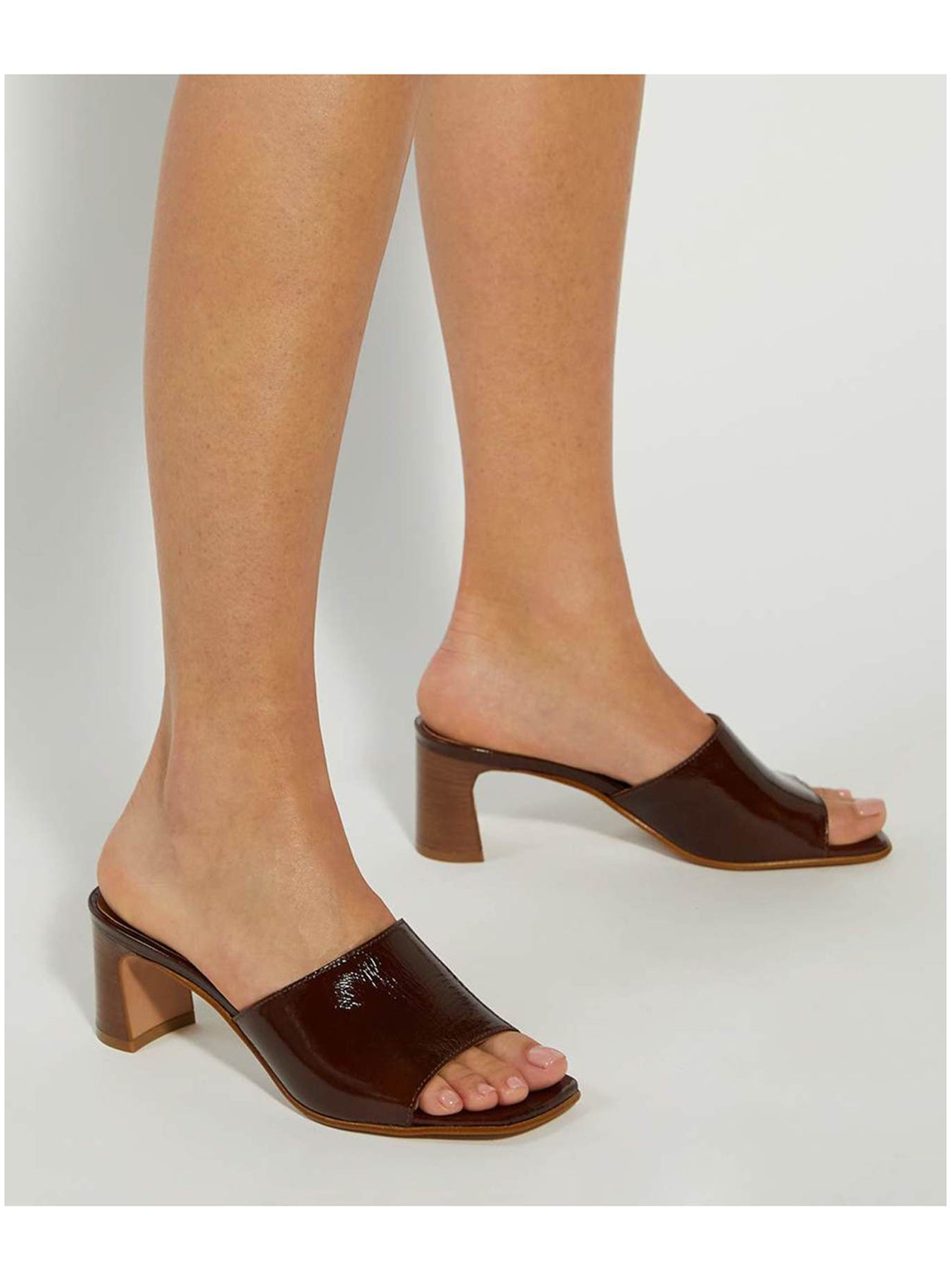 Jule Leather Open Toe Mules Brown