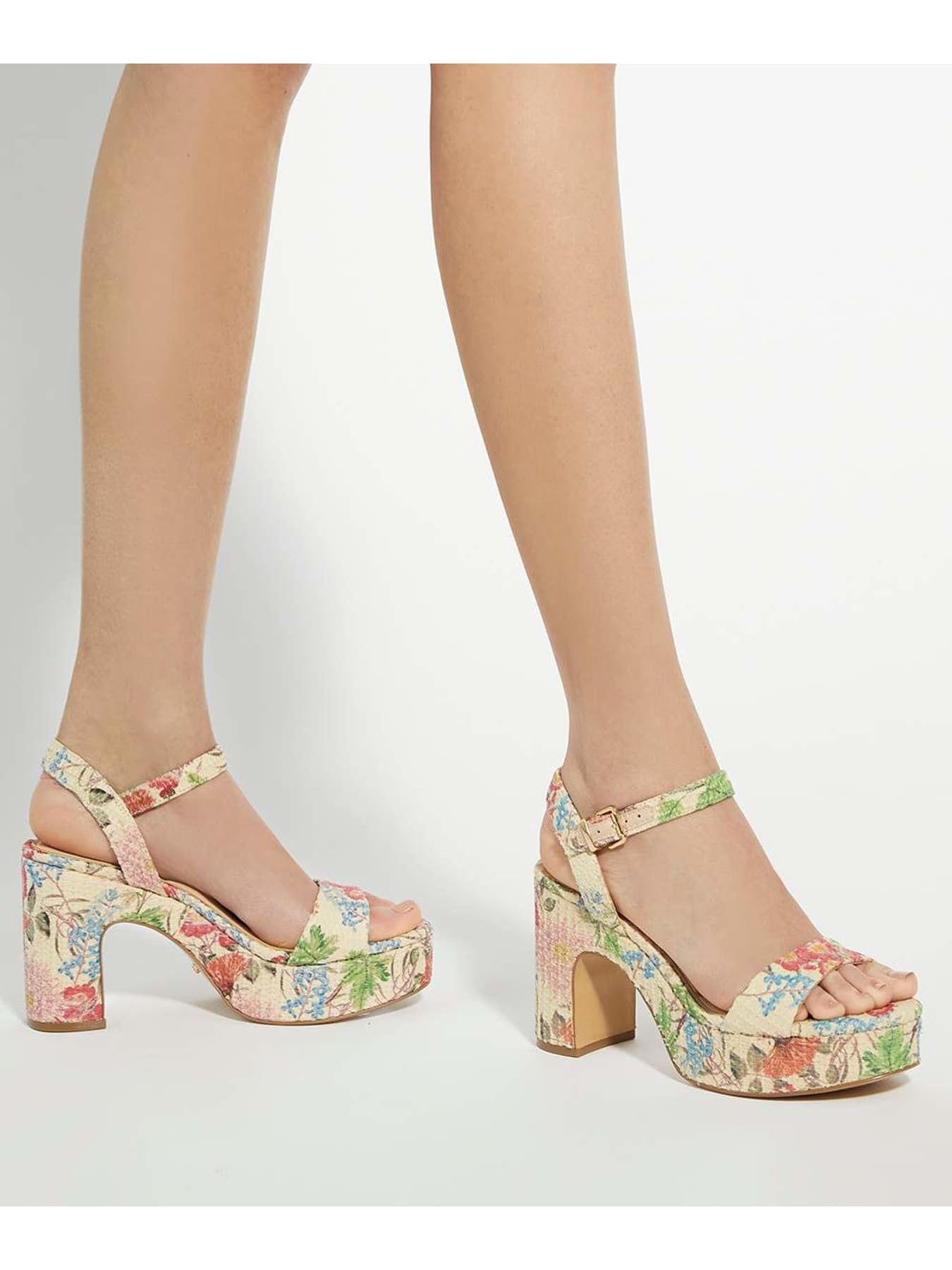 Monotone Heeled Sandals Multi