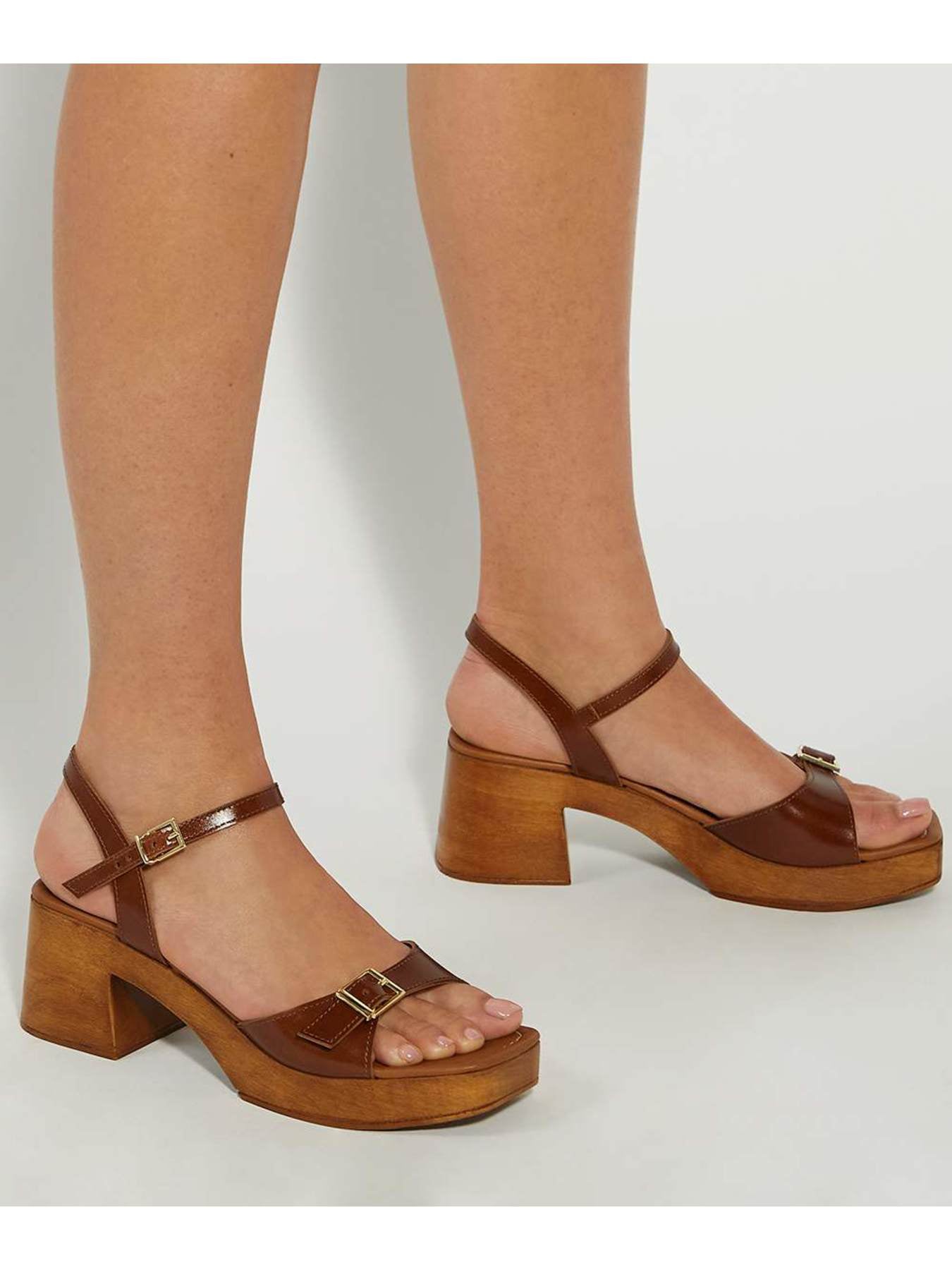 Jeane Leather Ballet Flats Brown
