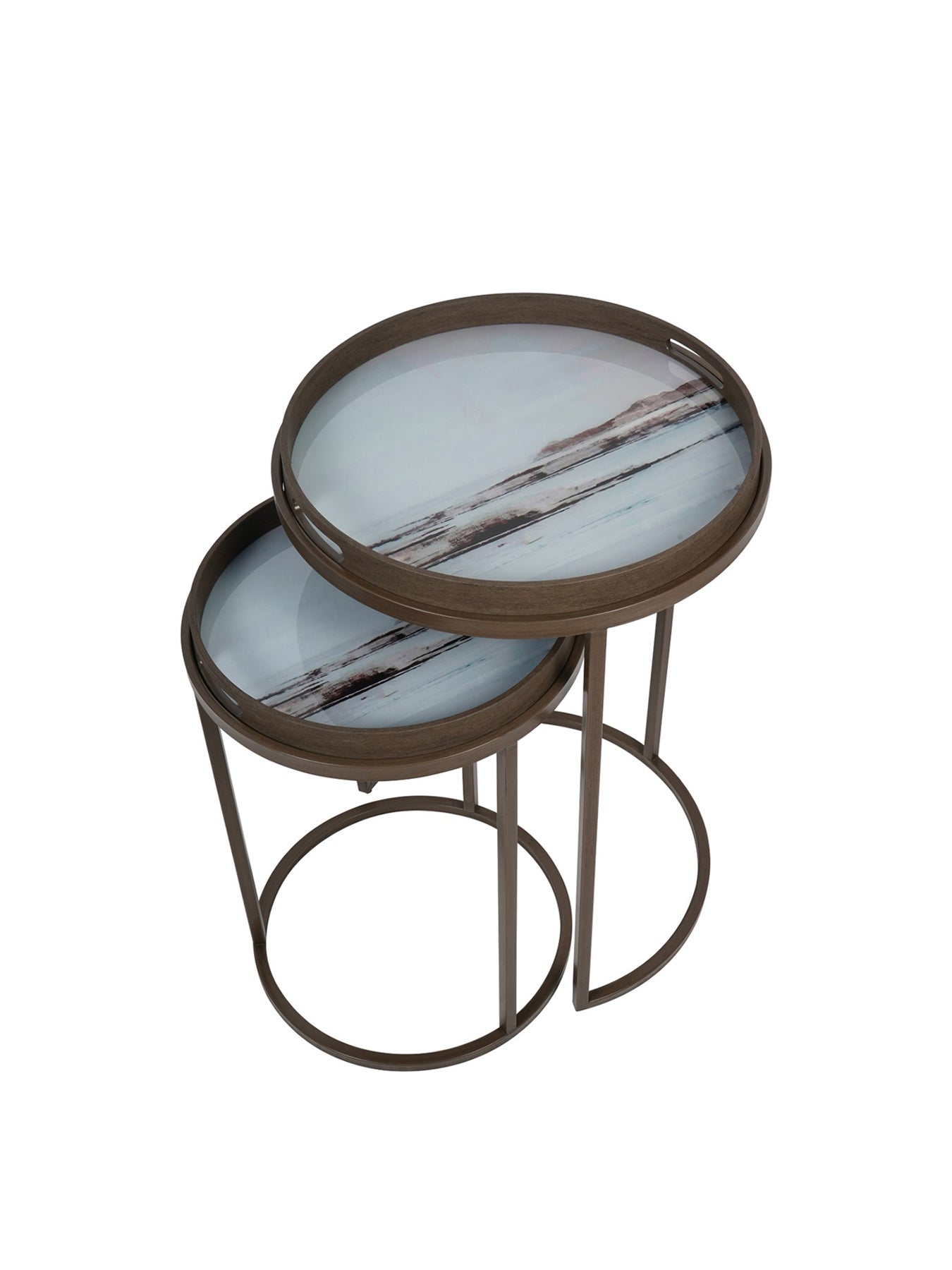 Blurred Seascape Side Tray Tables Multi