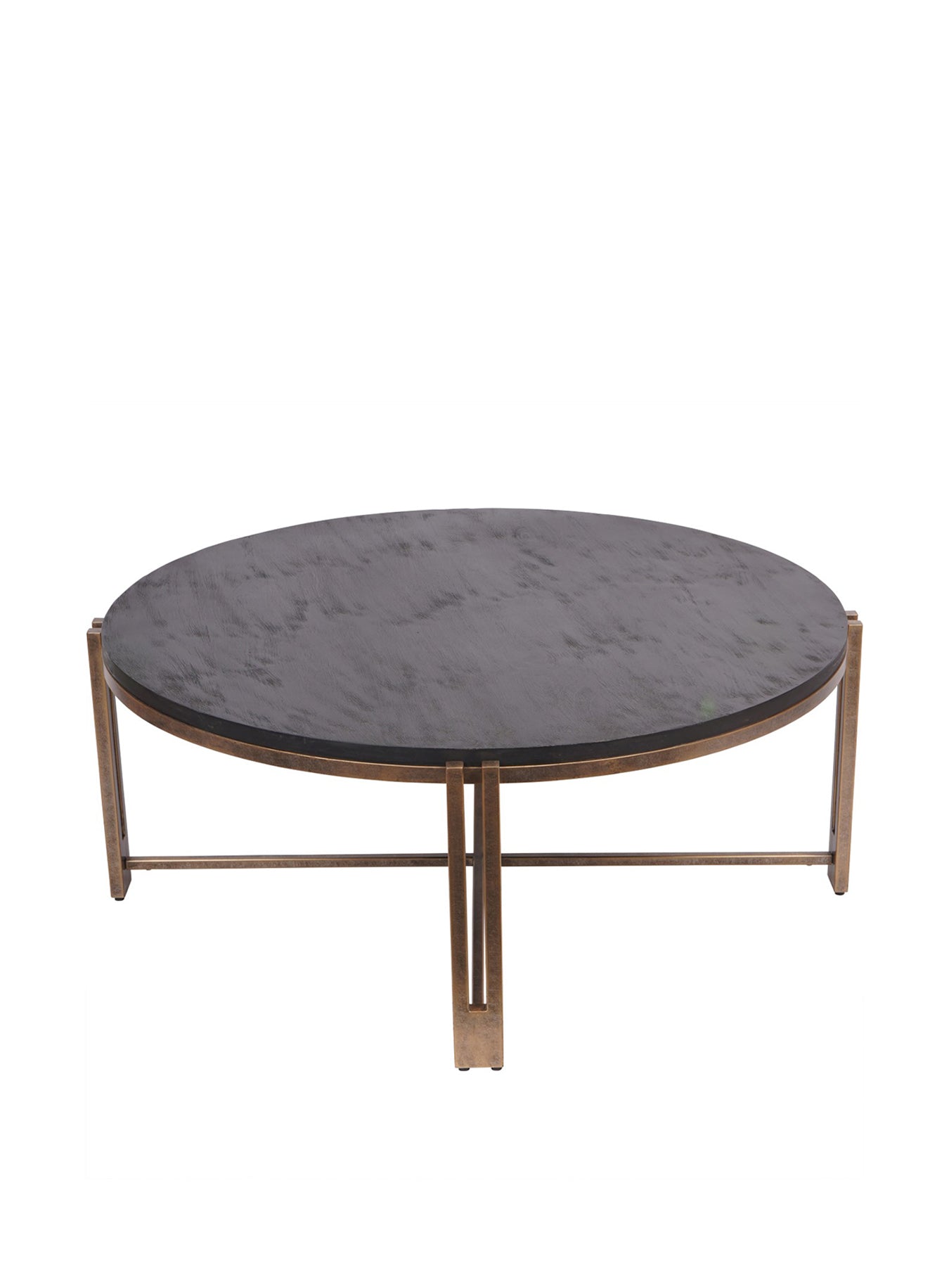 Dalston Sandblasted Wood and Champagne Frame Coffee Table Black
