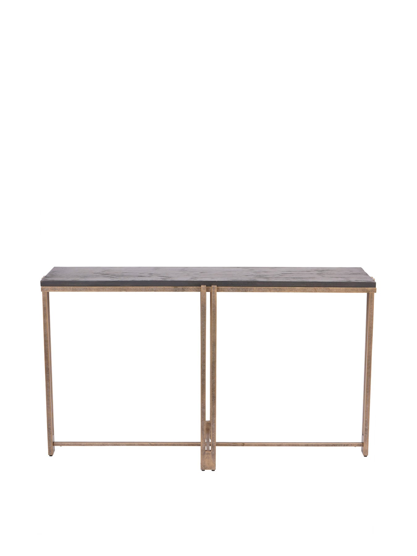 Dalston Sandblasted Wood and Champagne Frame Console Table Black