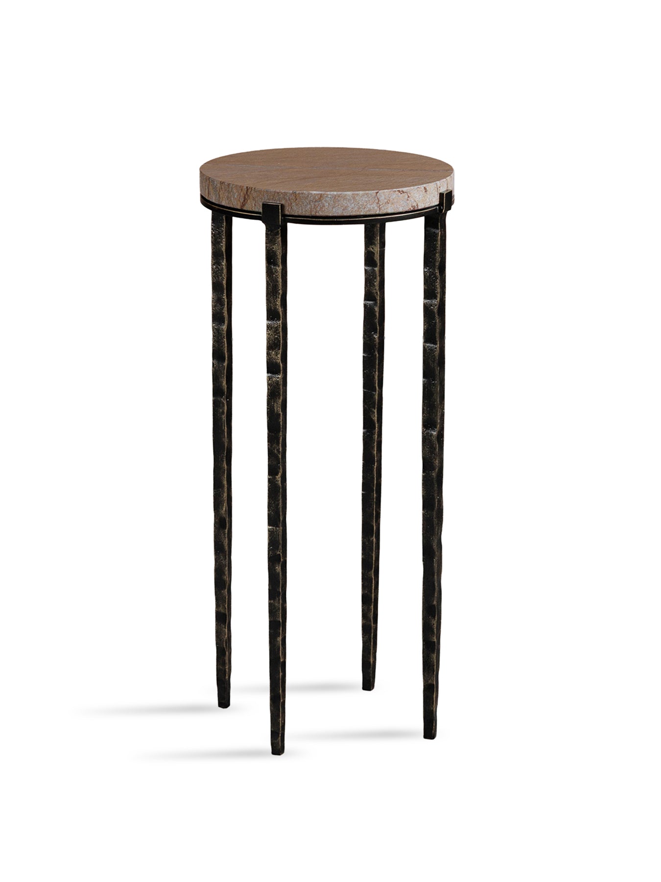 Leo Forest Brown Marble Accent Table