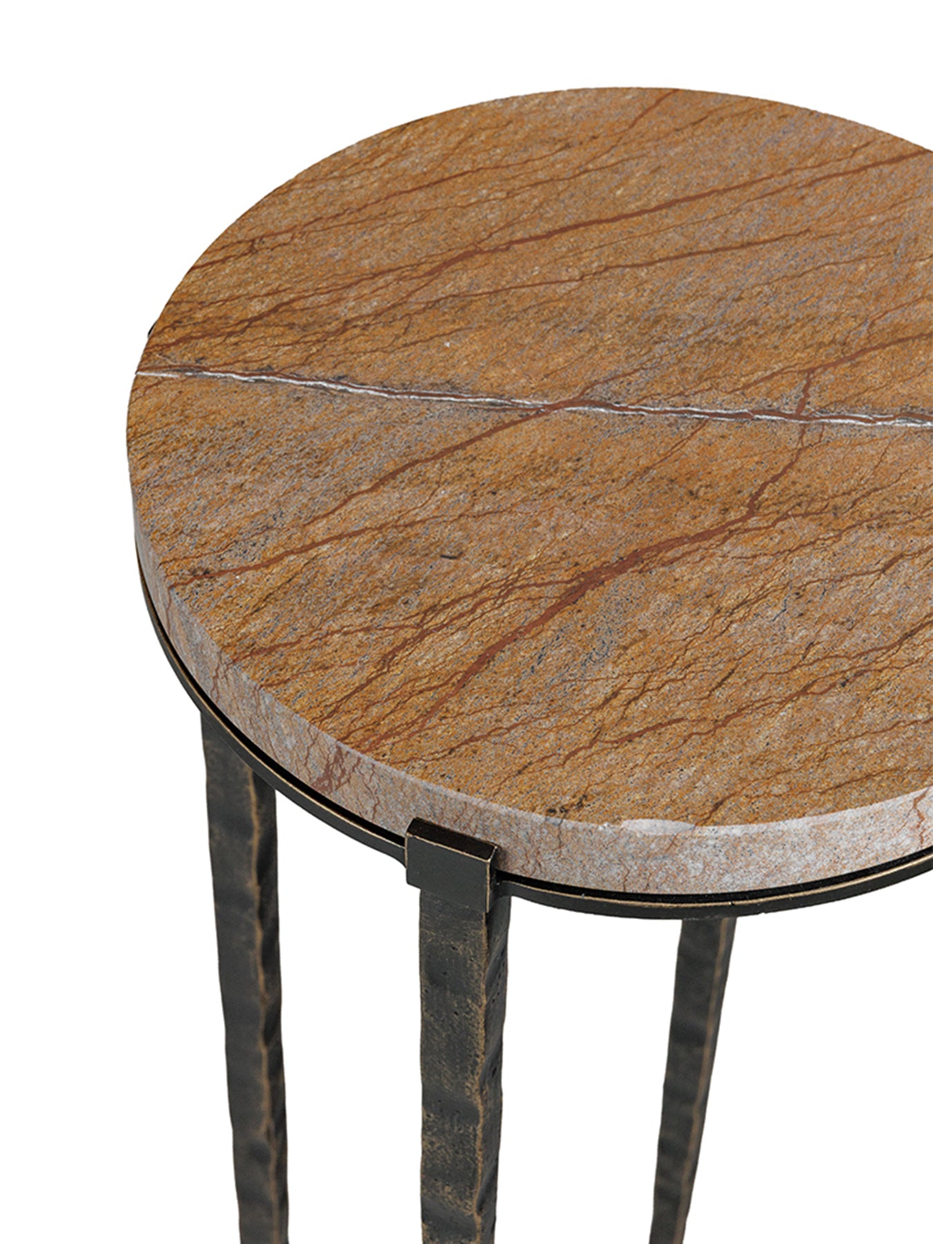Leo Forest Brown Marble Accent Table