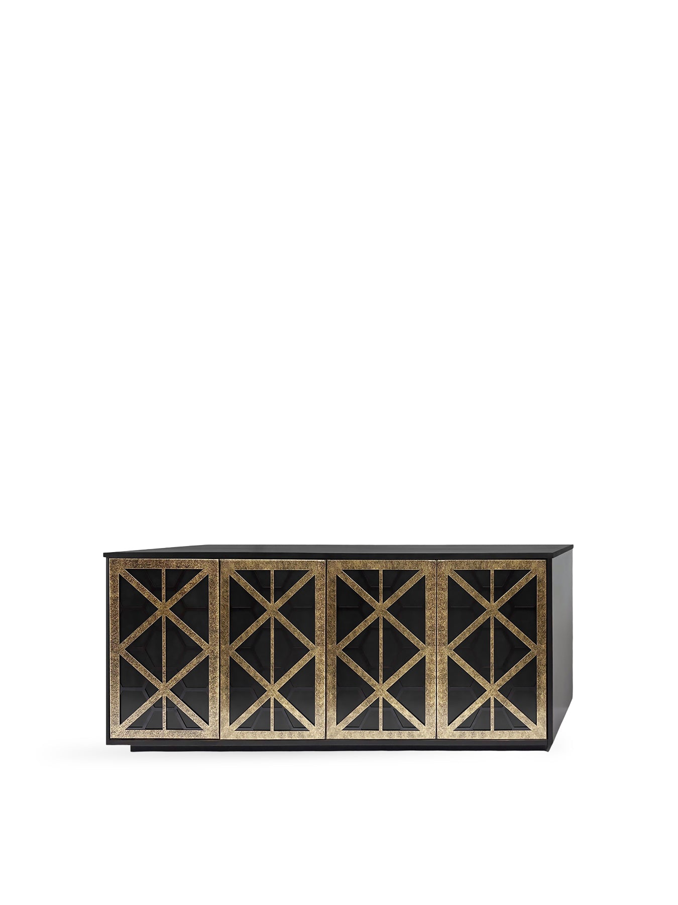 Reeno Fretwork Buffet Sideboard Black