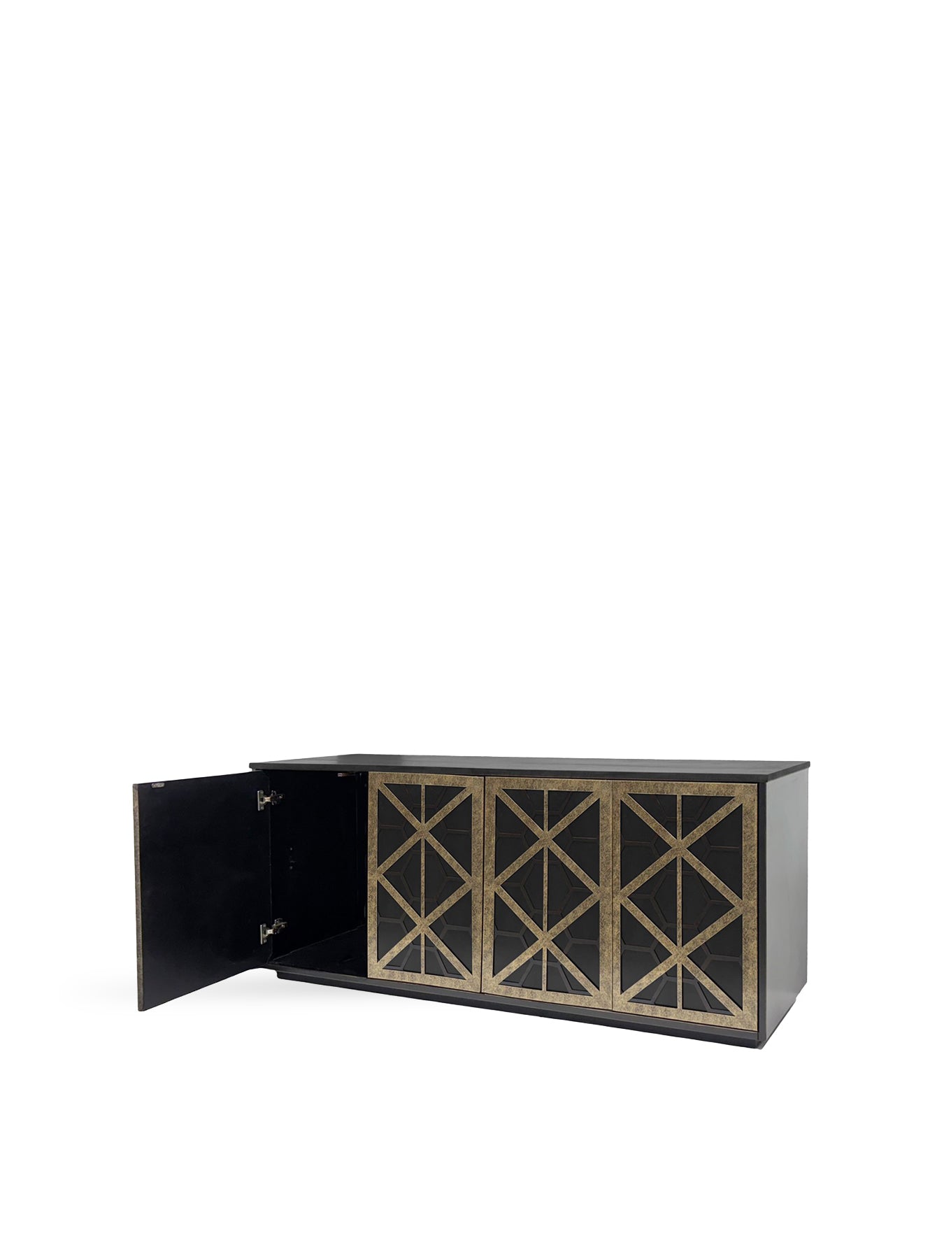 Reeno Fretwork Buffet Sideboard Black