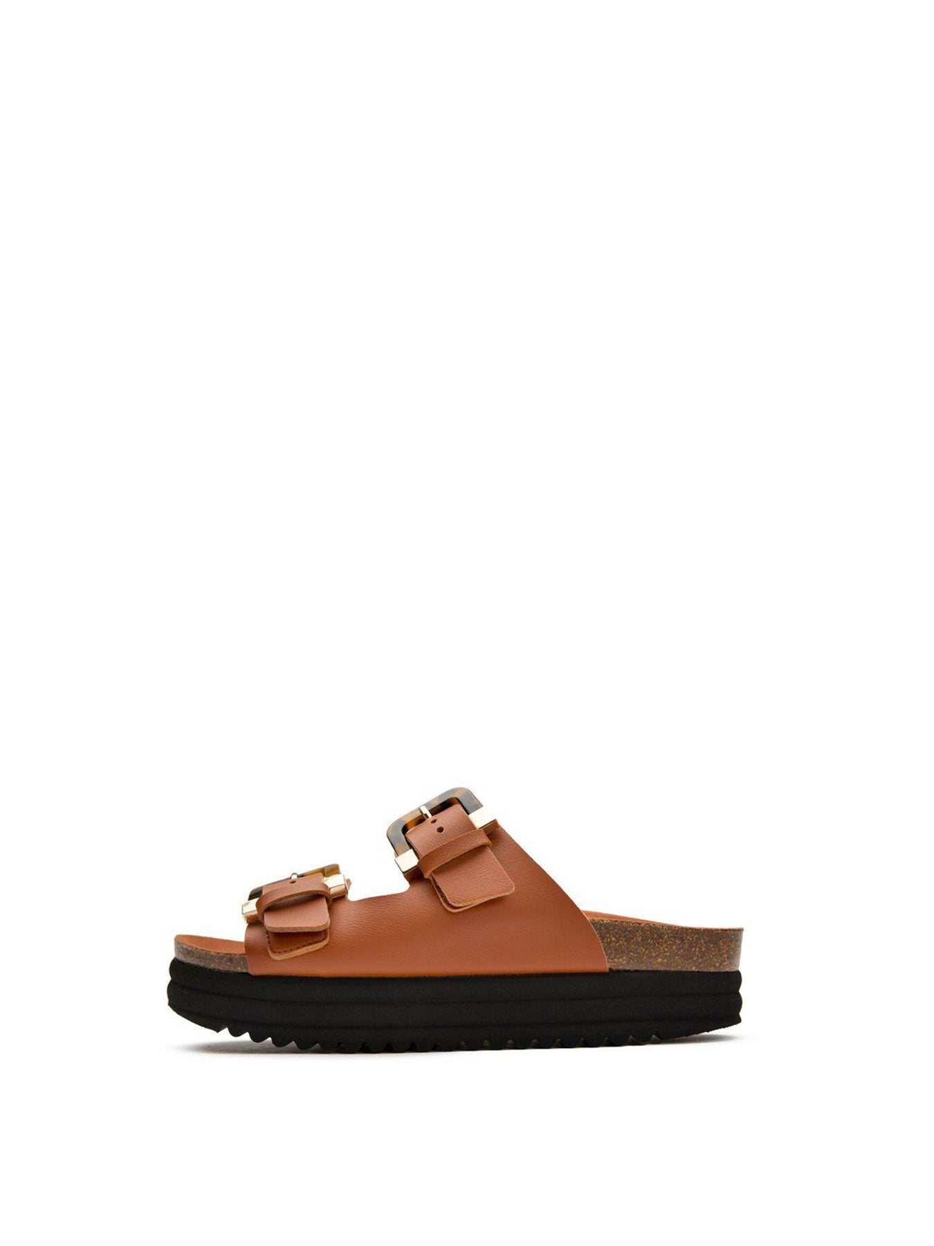 Plum Footbed Sandals Brown