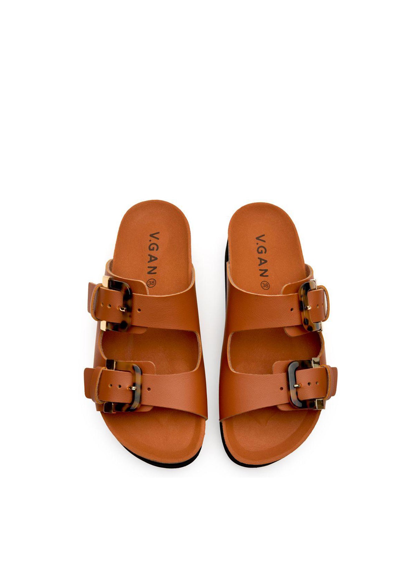 Plum Footbed Sandals Brown