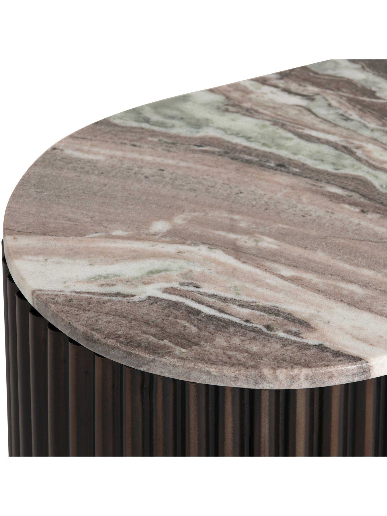 Gion Marble With Wave Metal Body 3 Door Tv Unit