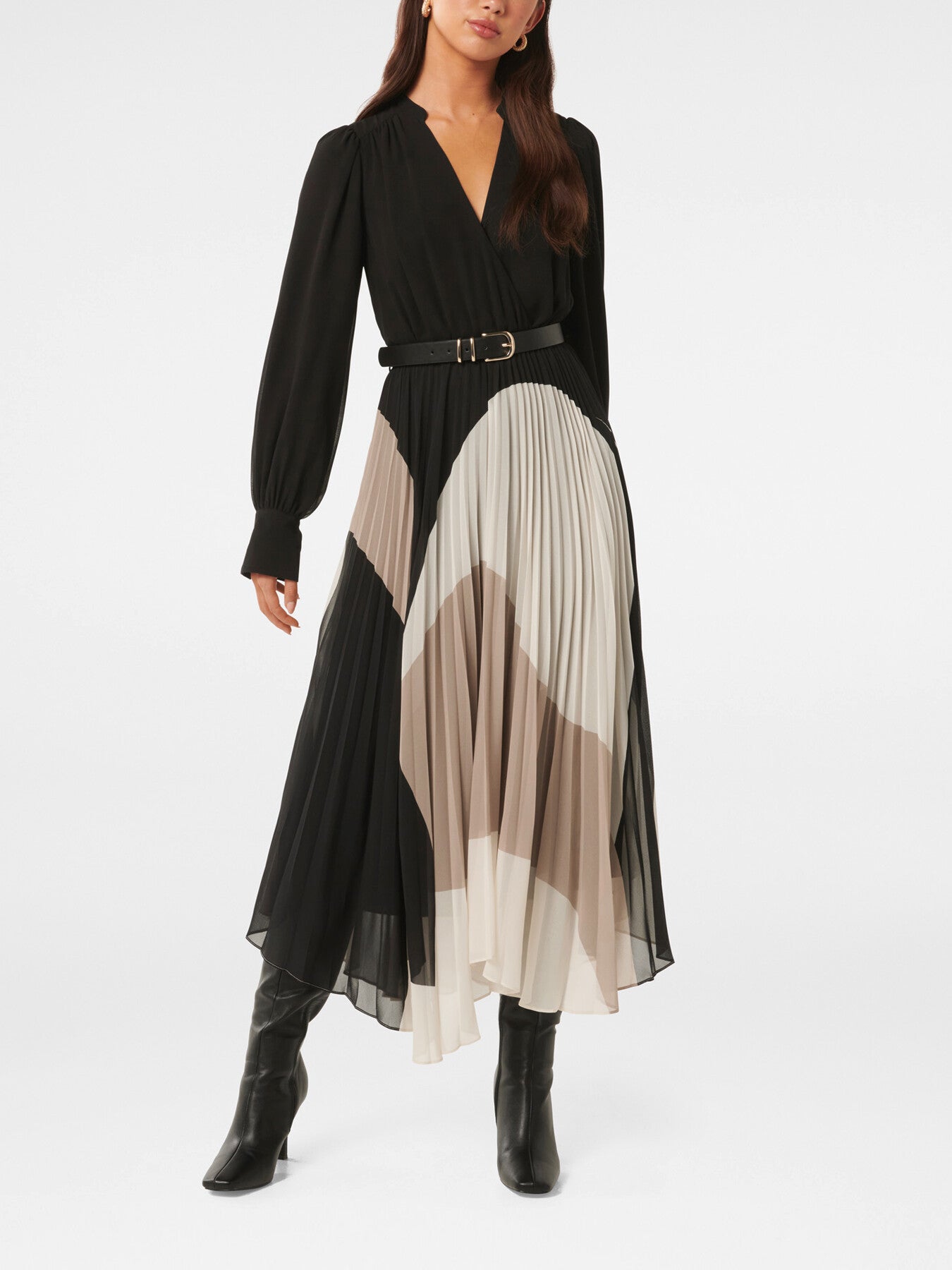 Milan Belted Pleated Midi Dress