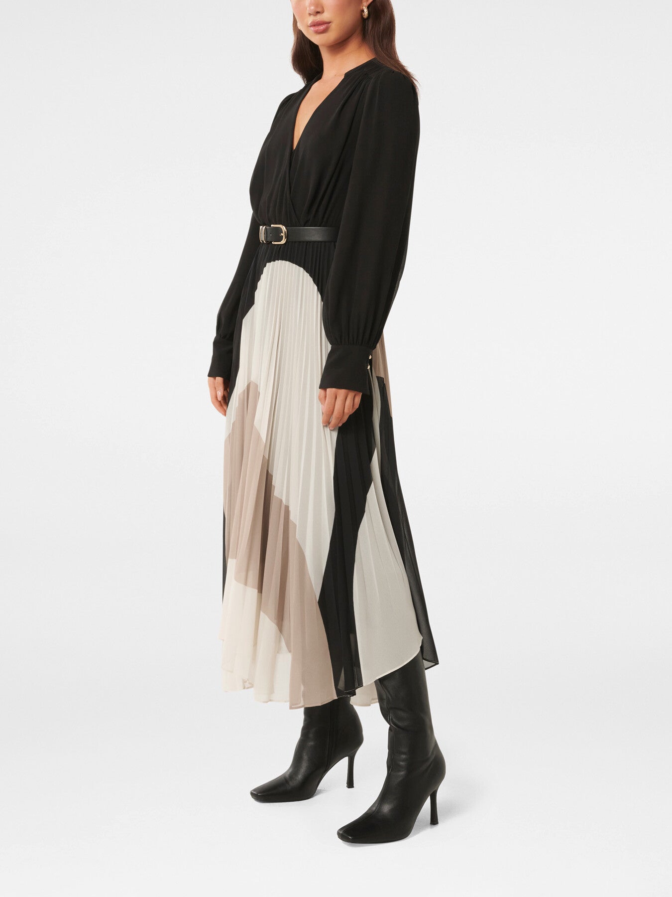 Milan Belted Pleated Midi Dress