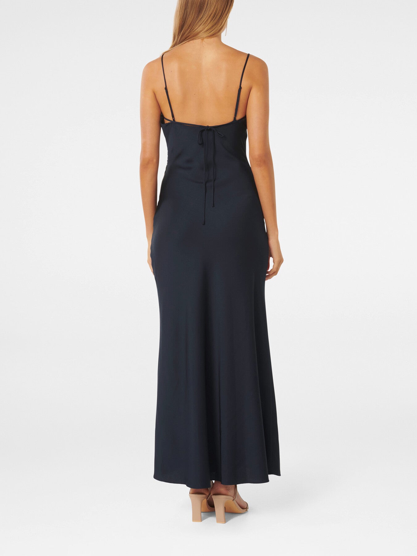 Mia Boat Neck Satin Maxi Dress