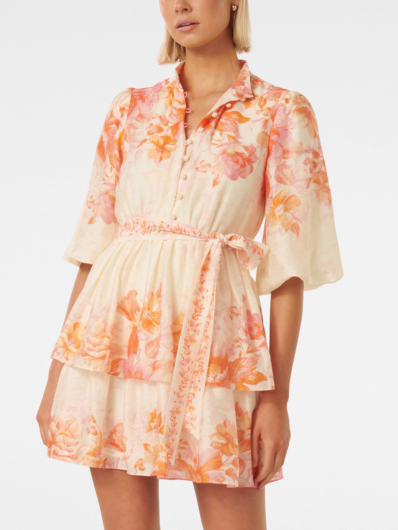 Isla Printed Tiered Mini Dress